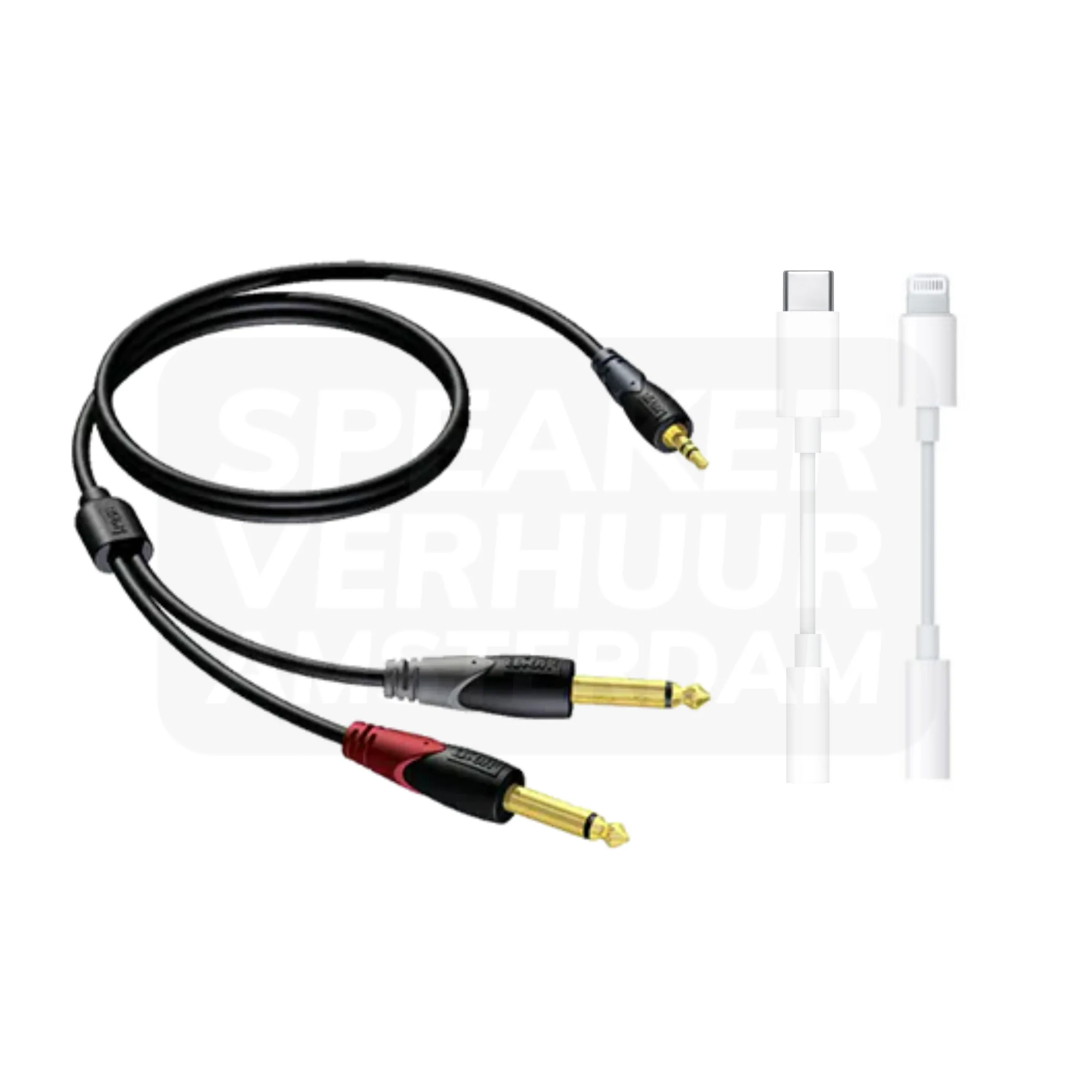 2x JACK naar mini jack 3.5mm kabel iPhone adapter set huren