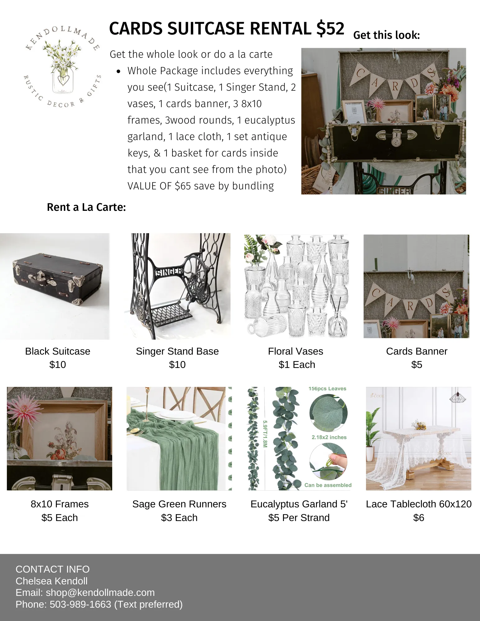 Card Suitcase Rental PACKAGE