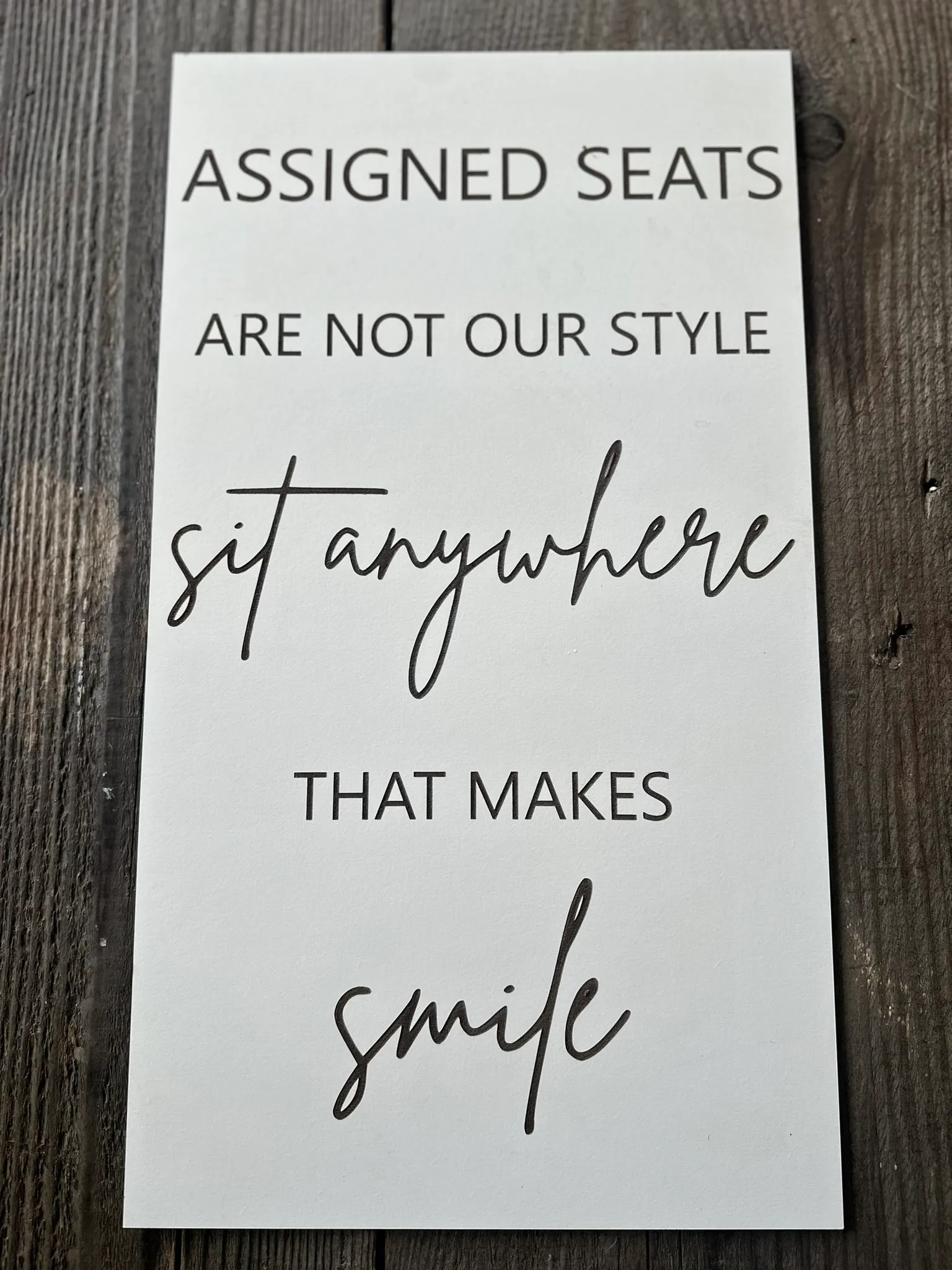 Assigned Seat Sign 18" x 10"