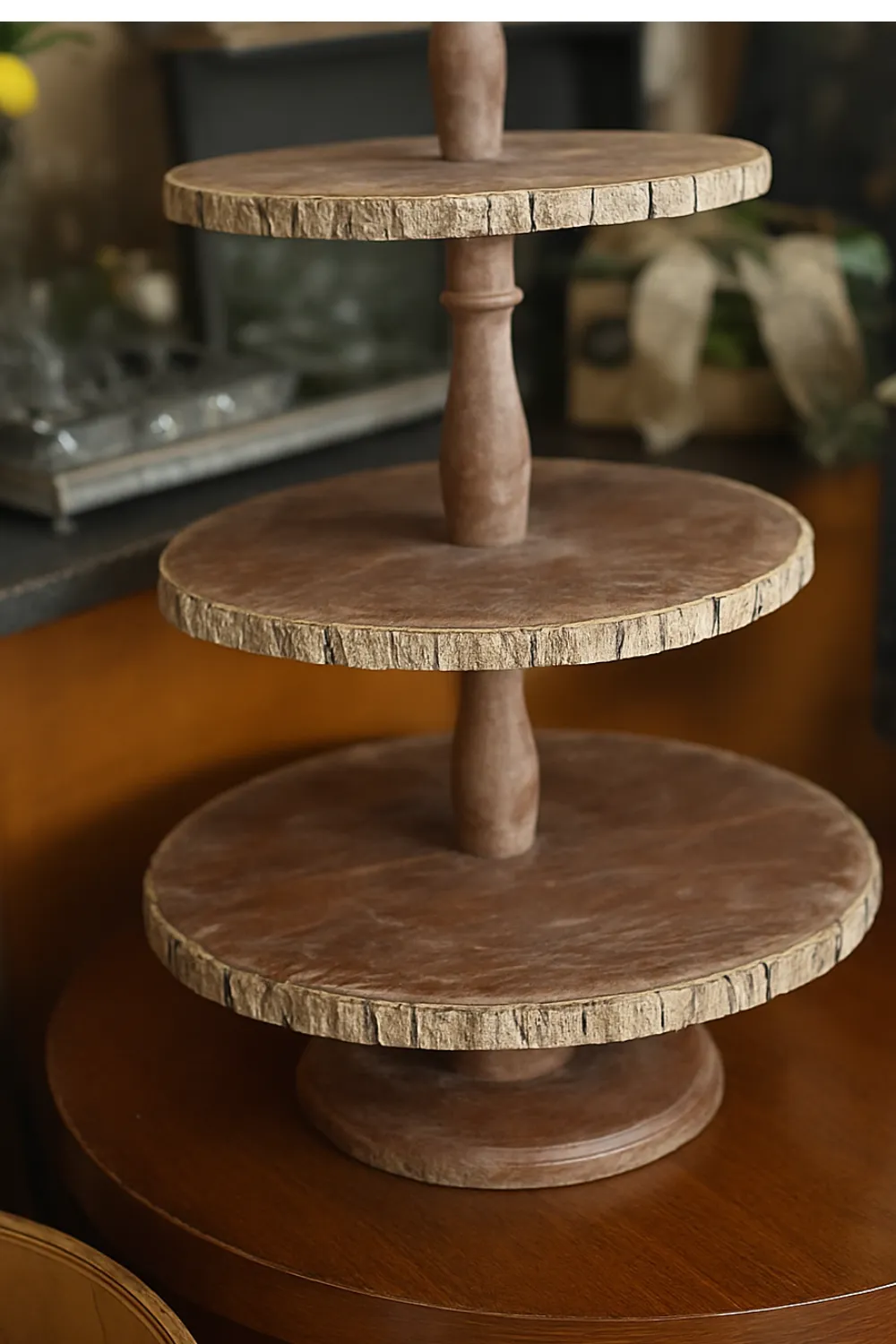 3 Tier Wood Cupcake / Dessert Stand