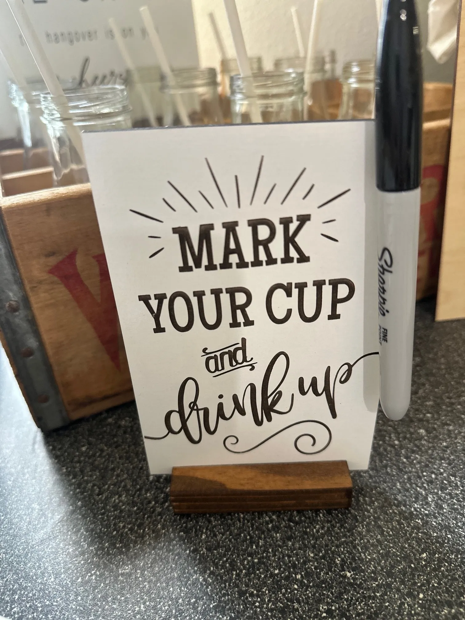 Mark Your Cup Sign 4x6 WHITE