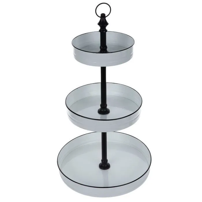 Black and white 3 tier tray stand