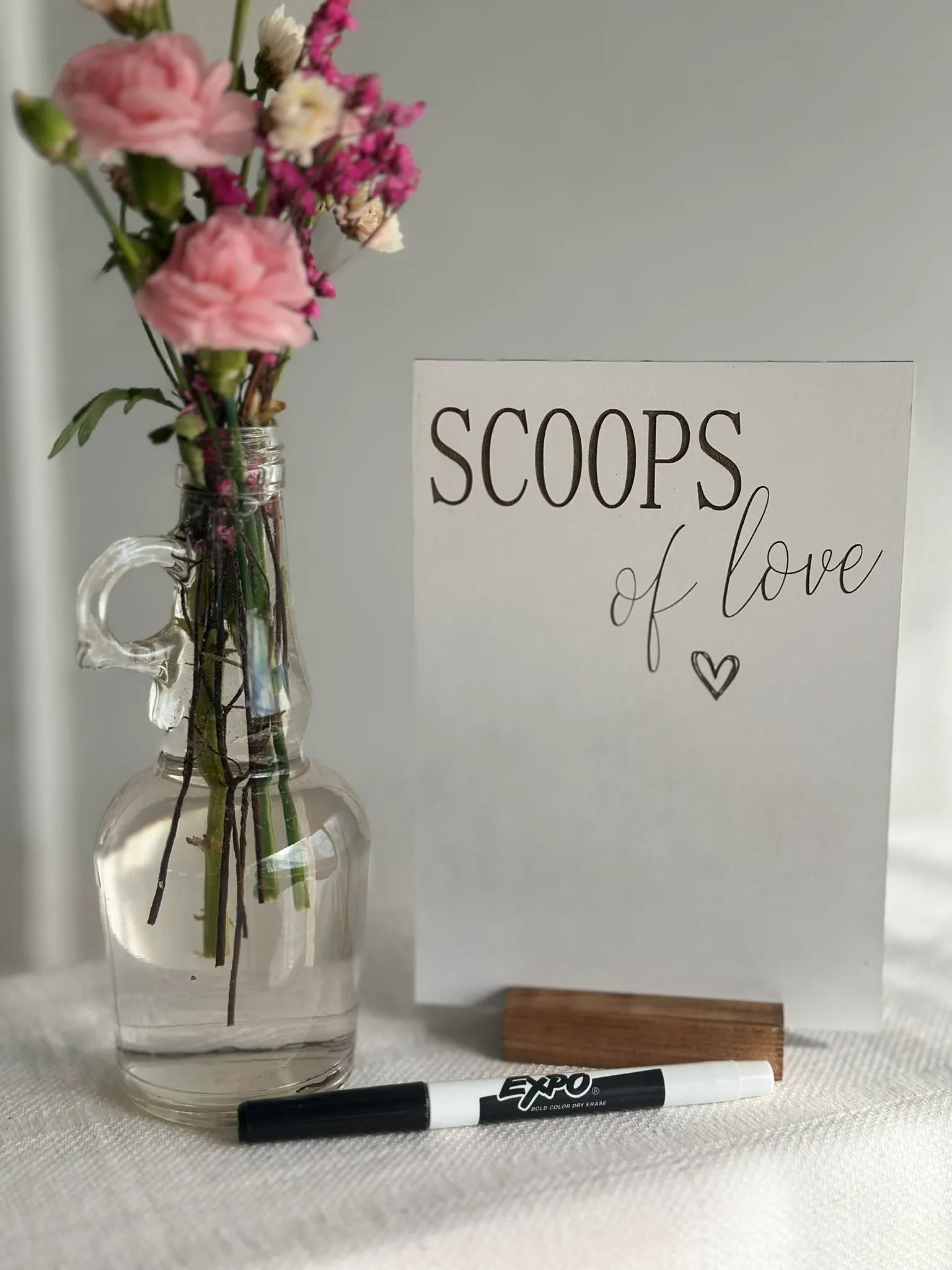 Scoops of love dry erase sign 8x10