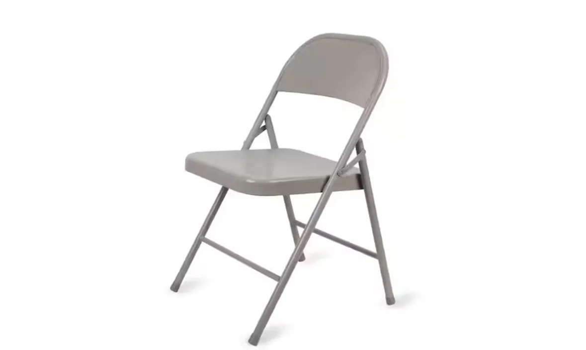 Beige Steel Foldable Chair