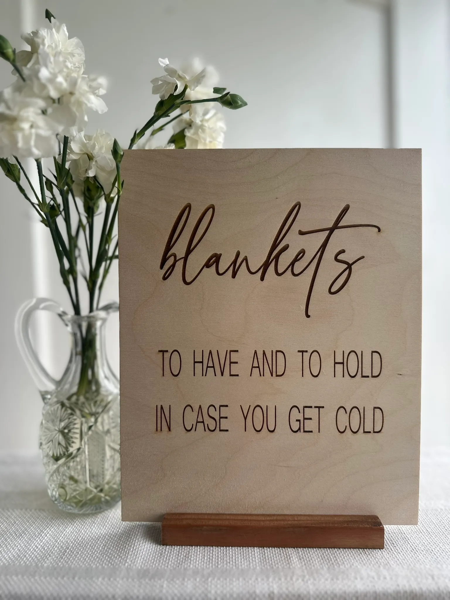 blankets to have & to hold sign 8x10