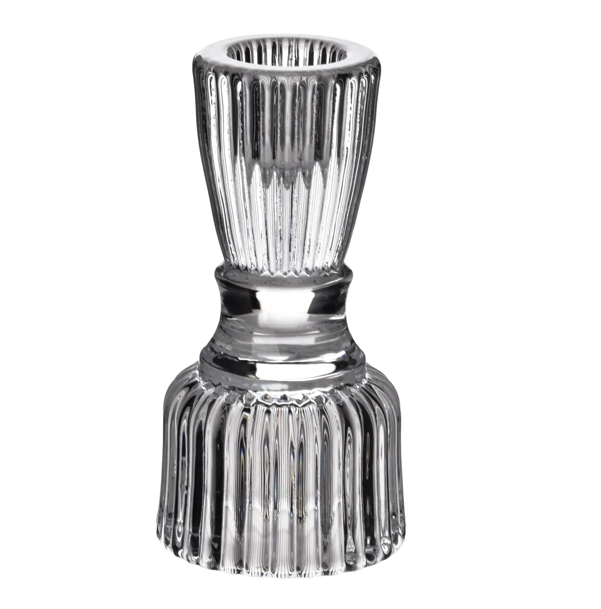 Świecznik szklany na świecę stożkową 