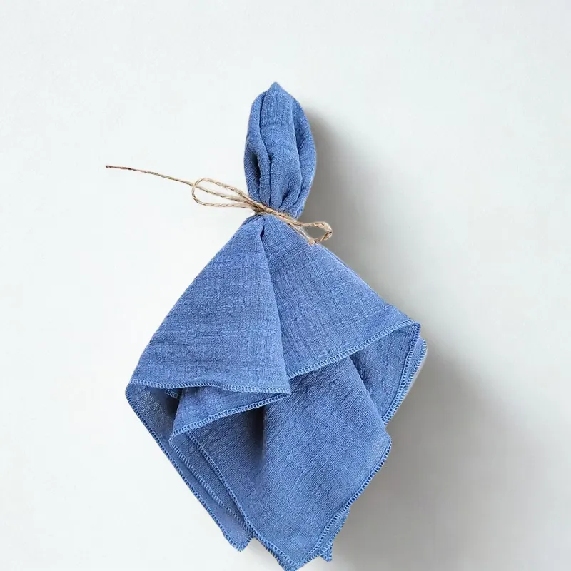 Rustykalna niebieska serweta bawełniana 