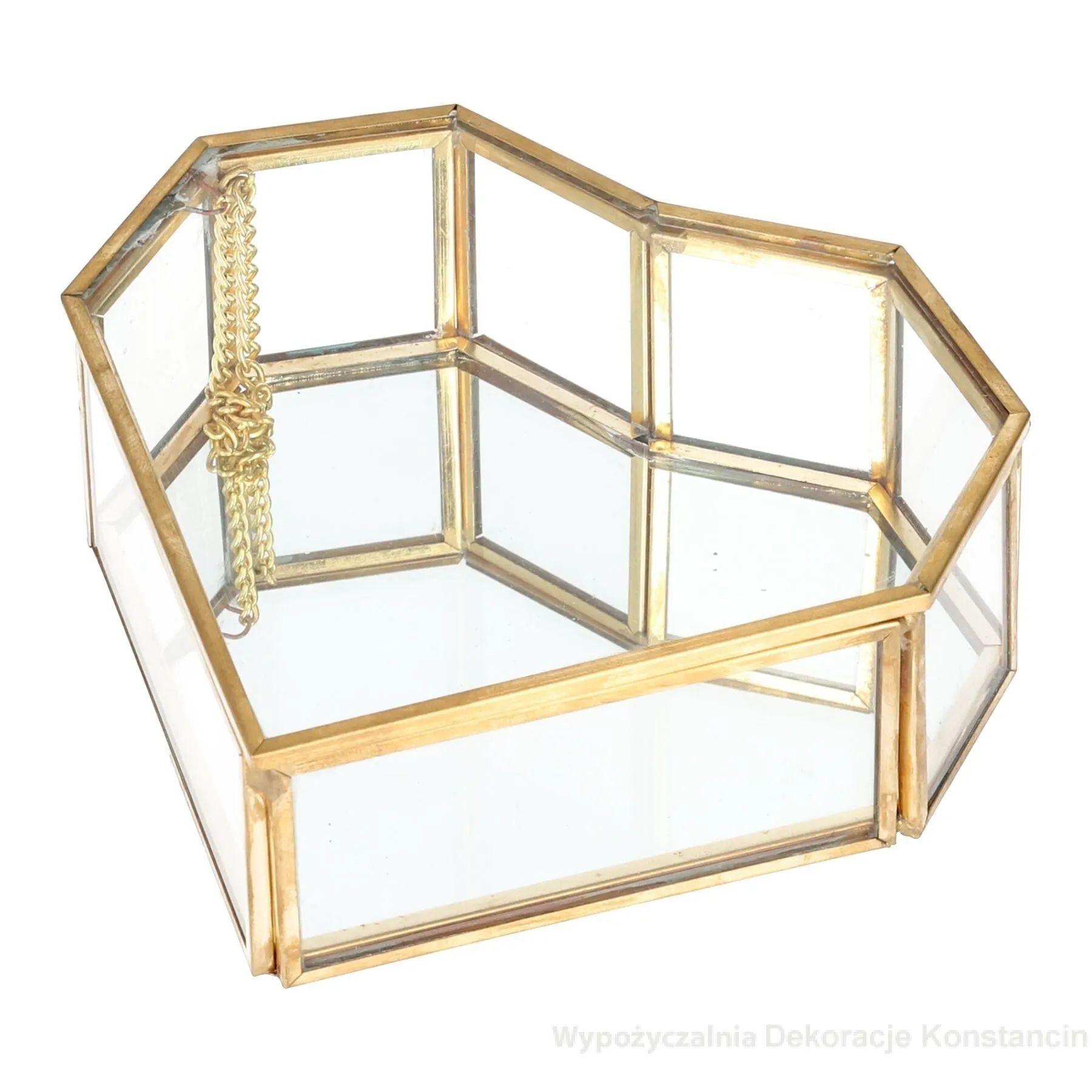 Szklana szkatułka na obrączki w kształcie serca 