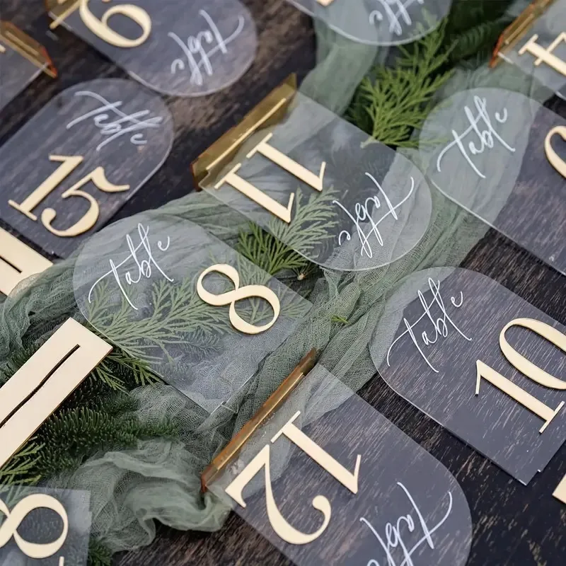 Akrylowe tabliczka z numerem stołu 