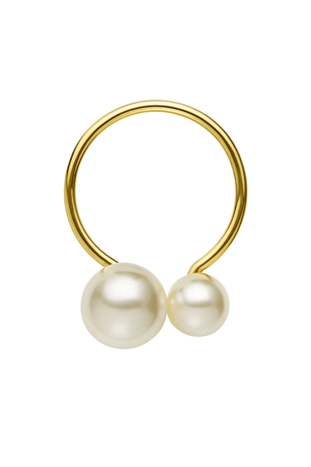 Metalowe obrączki na serwety z perłami 