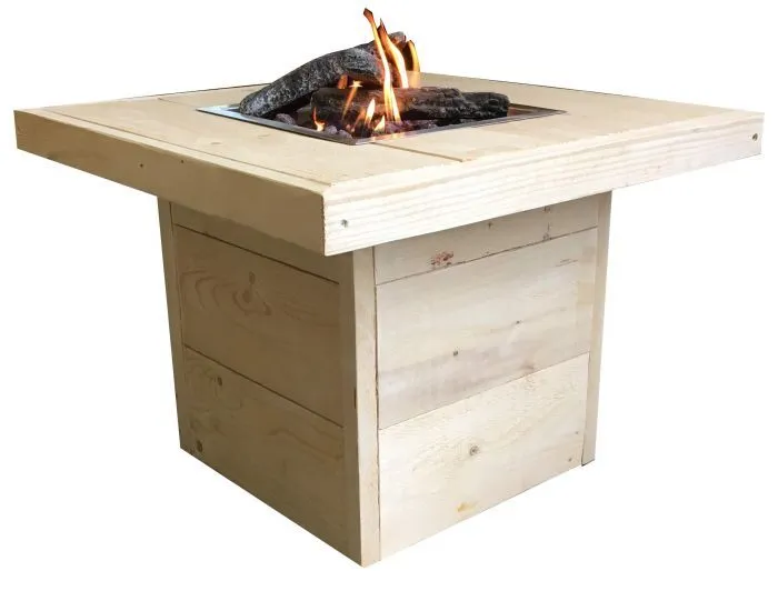 Vuurtafel vierkant - hout 