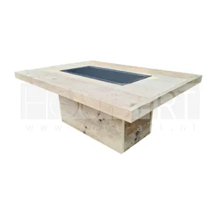 Vuurtafel rechthoek - hout 
