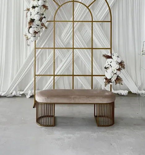 Bank – Beige Fluwelen Bruidsbank 