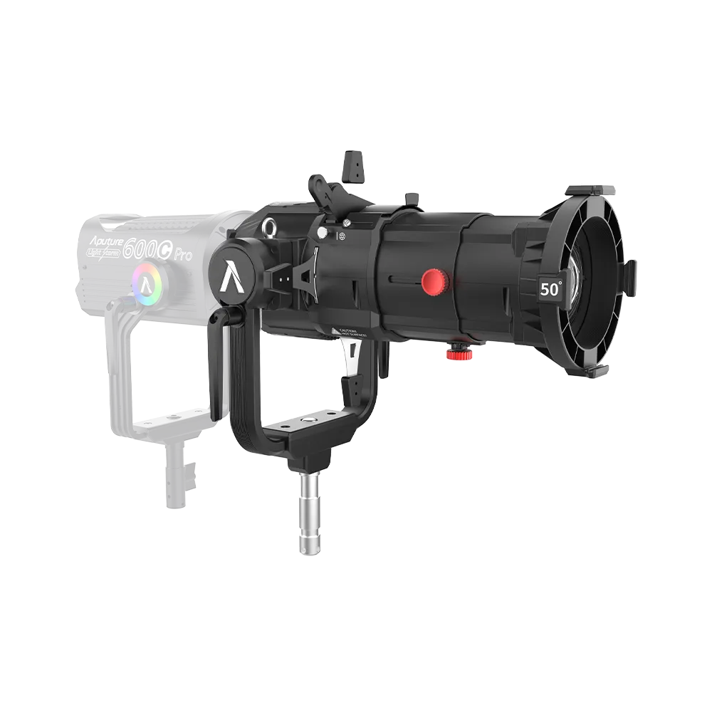 Проекційна Насадка  Aputure Spotlight Max 50° + Iris Діафрагма + 10-Piece Gobo (Size A) 