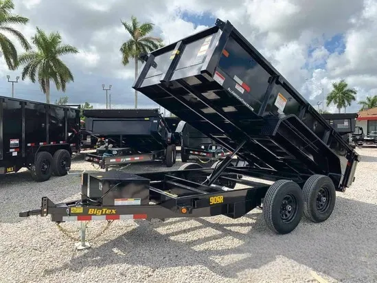 90SR-12-SIR BIG TEX 12′ TANDEM AXLE DUMP TRAILER 5 TON 9,990 GVWR 6X12 WITH RAMPS