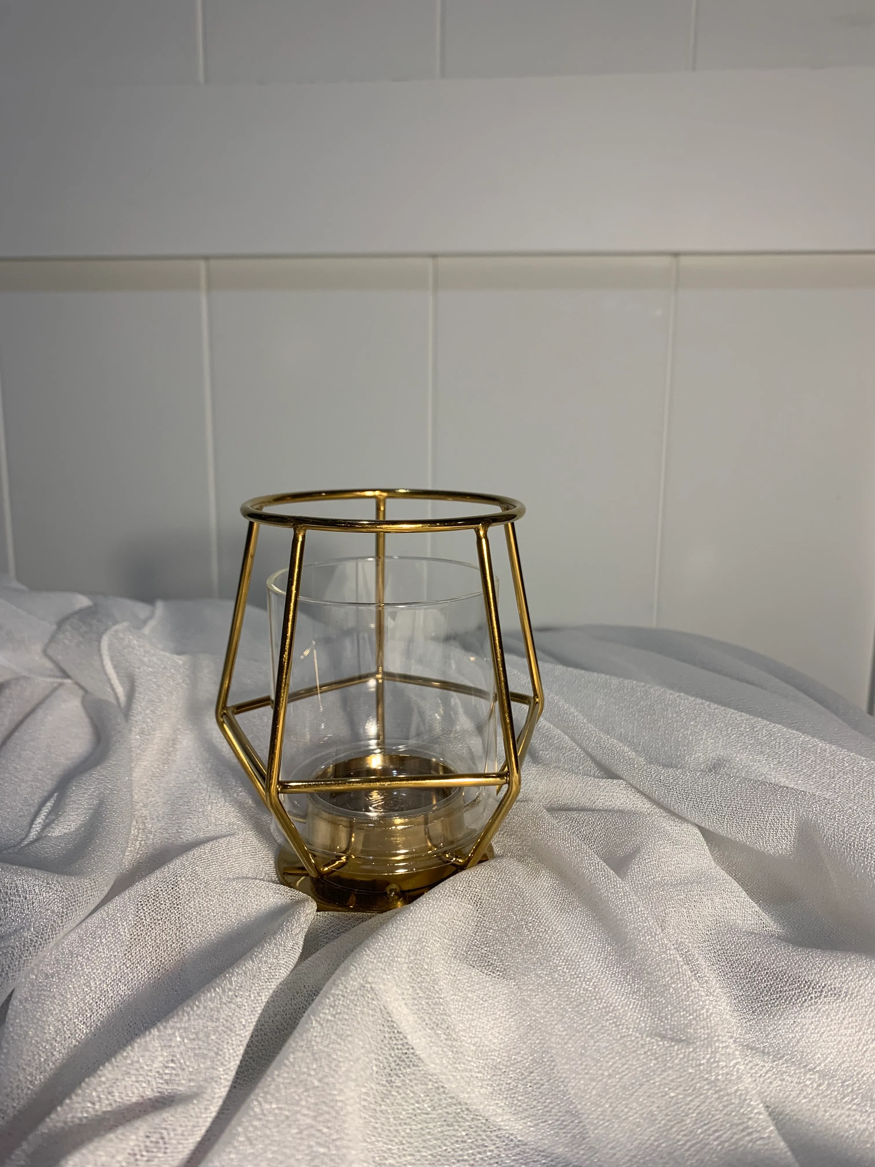 Gold Geometric Votive Holders