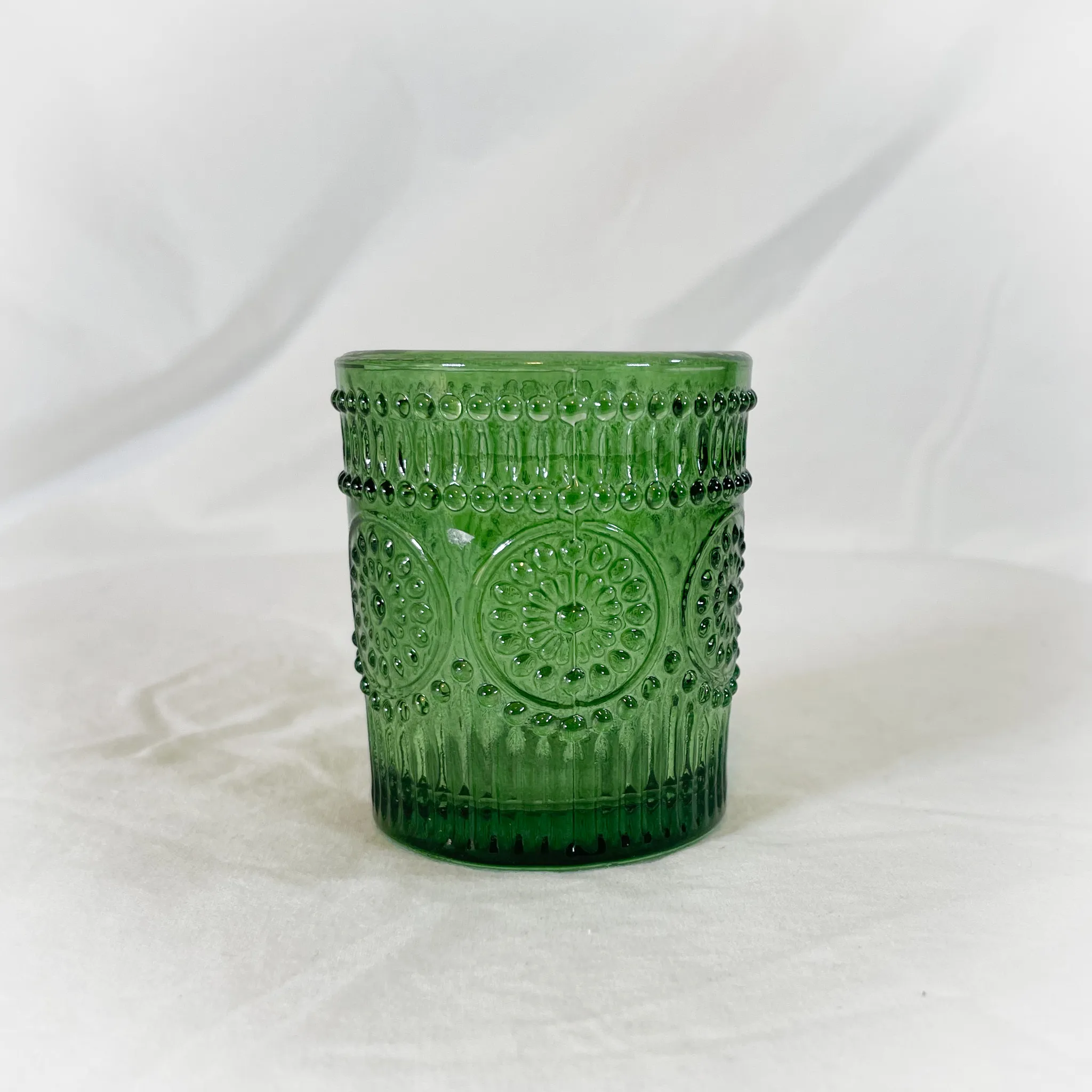 Forest Green Glass Votive Holder