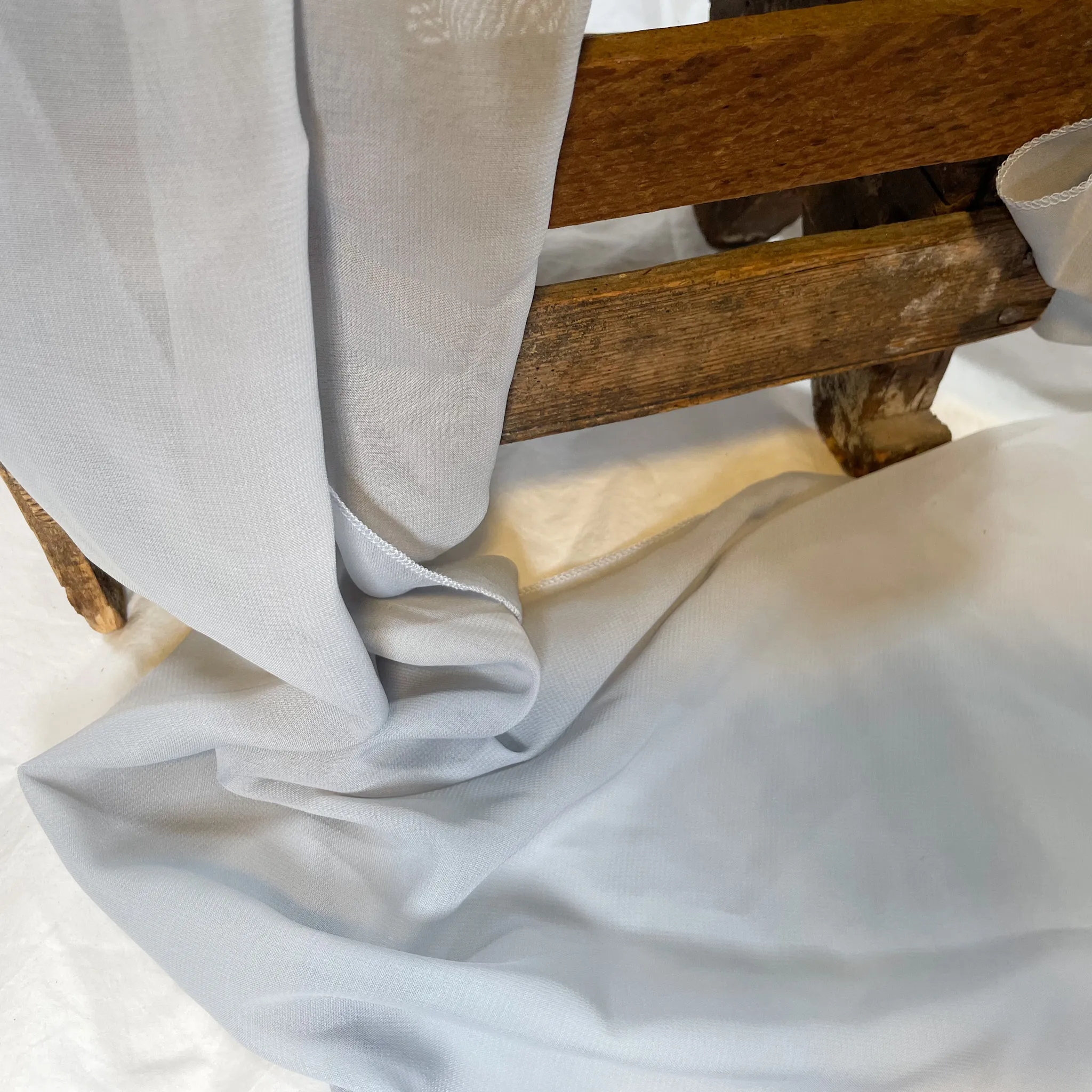 Light Dusty Blue Chiffon Table Scarf