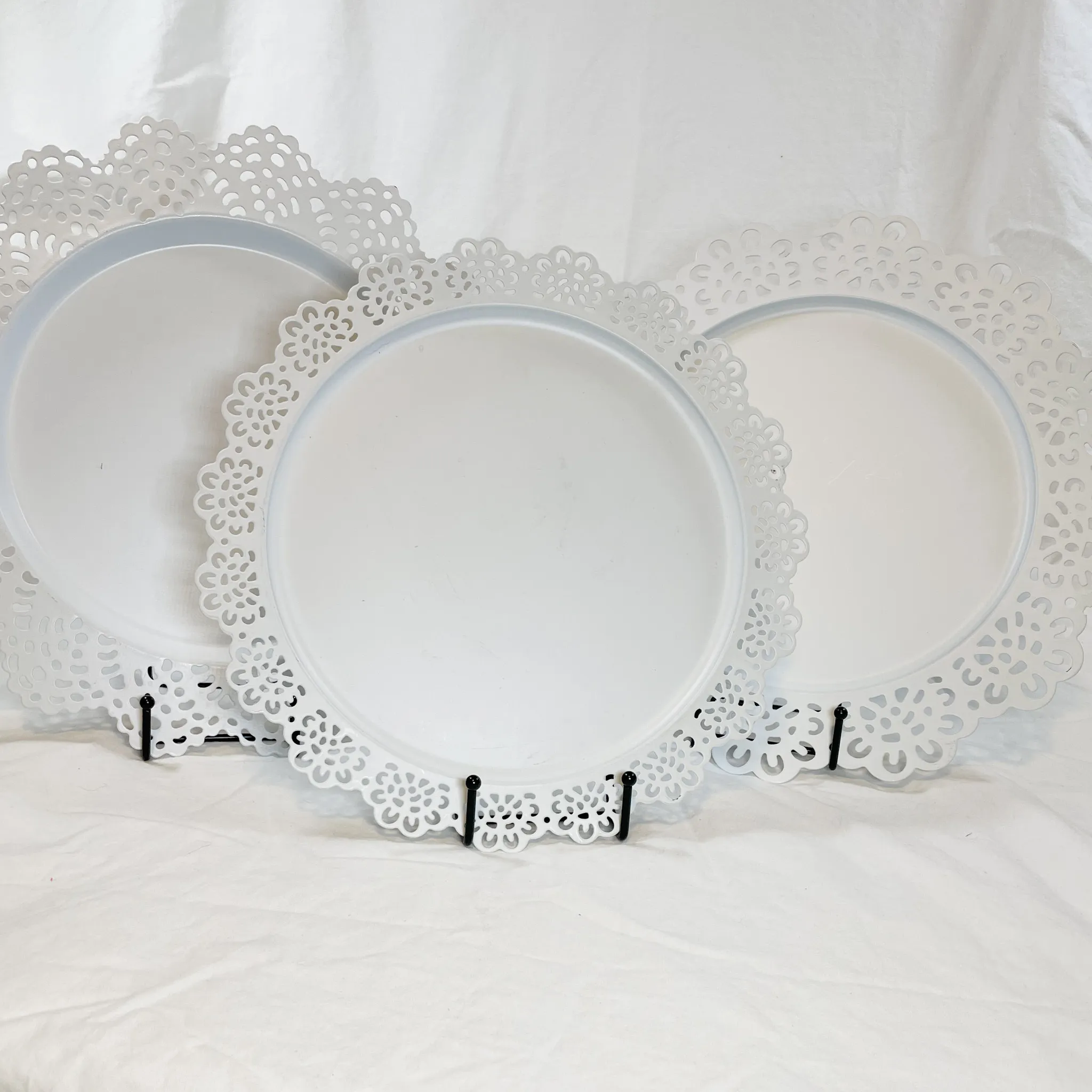 Assorted White Flower Plates