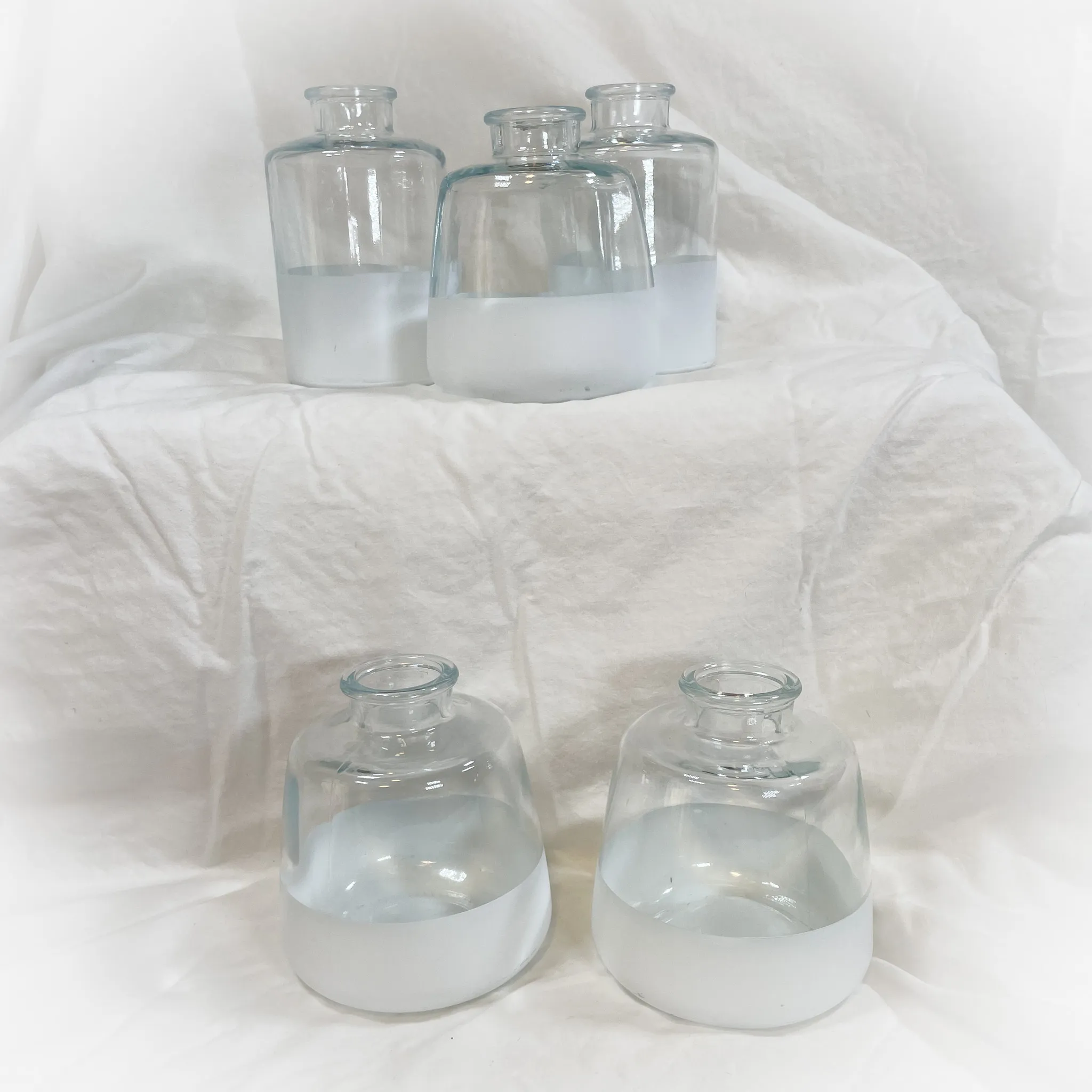 Frosted White Bud Vases