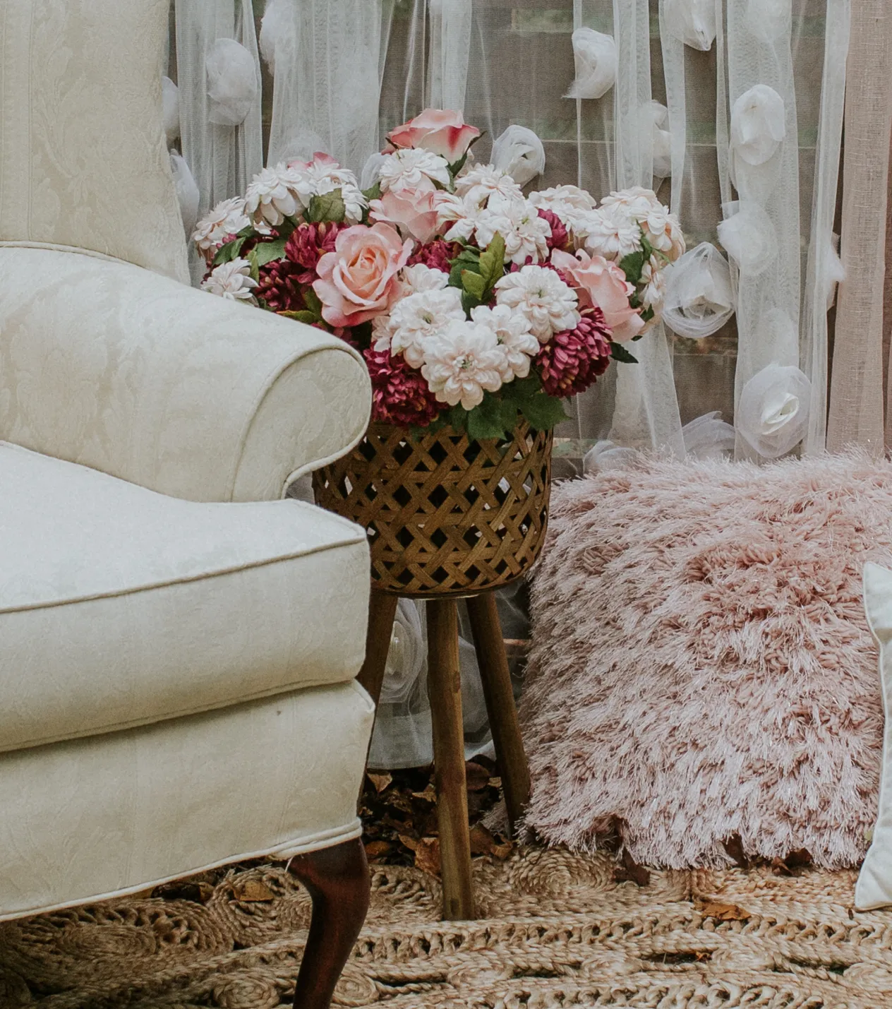 Rattan Floral Container