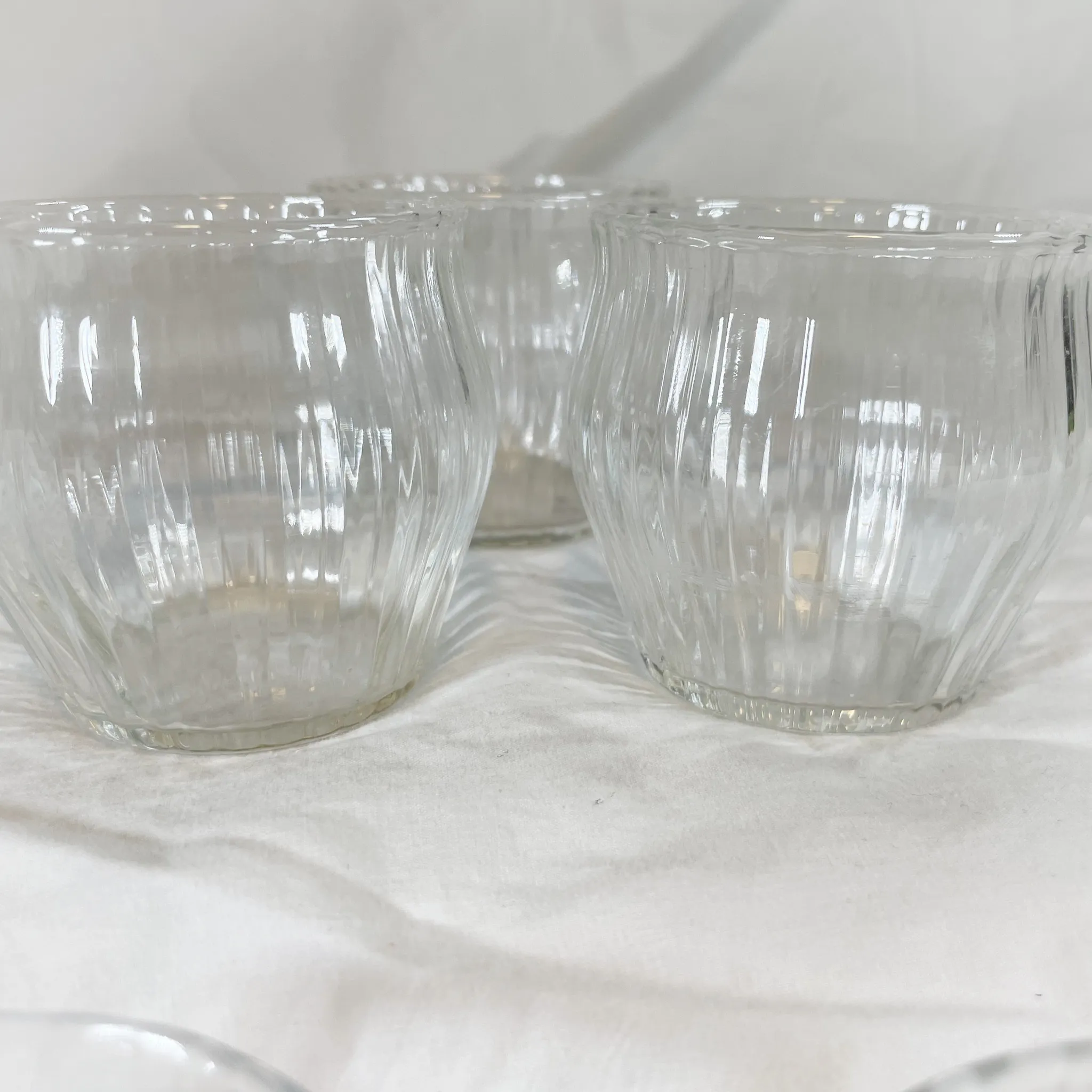Ribbed Crystal Round Votives