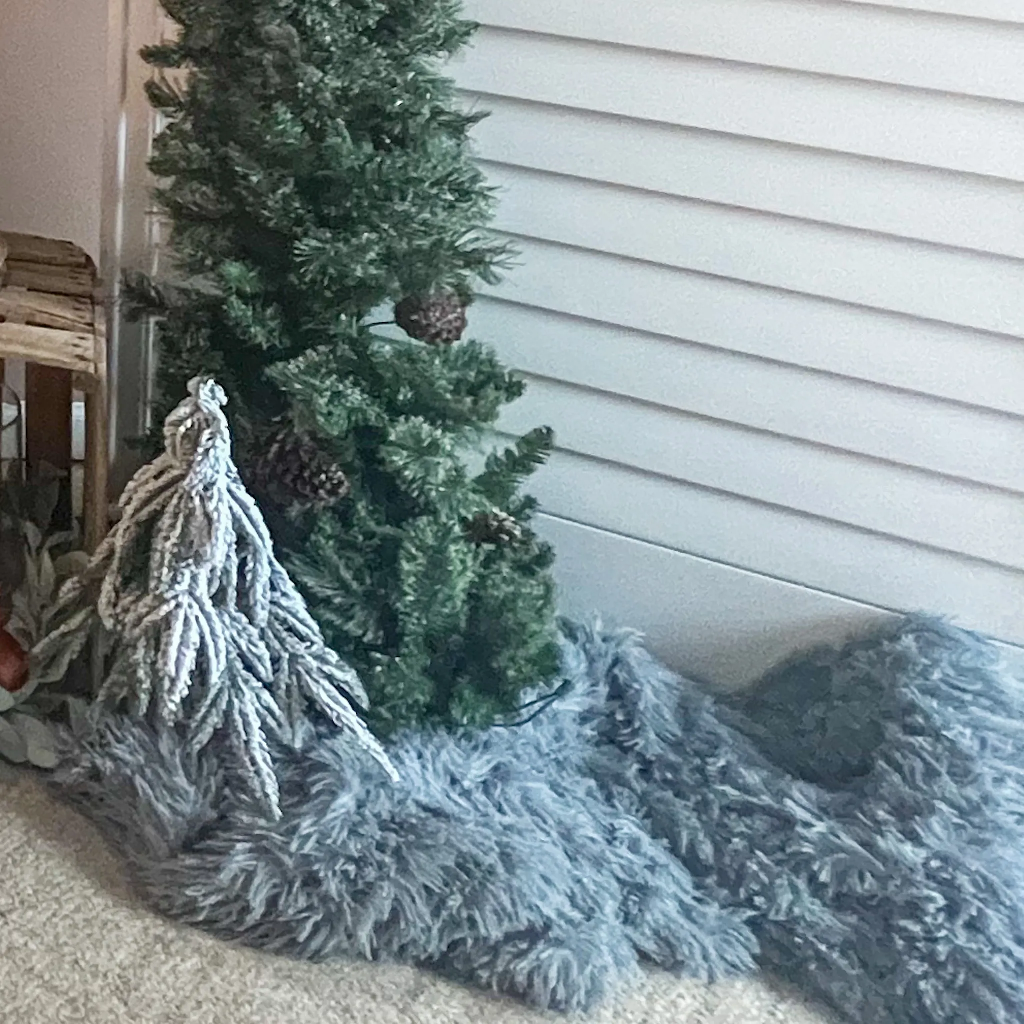 Grey Fur Throw Blanket