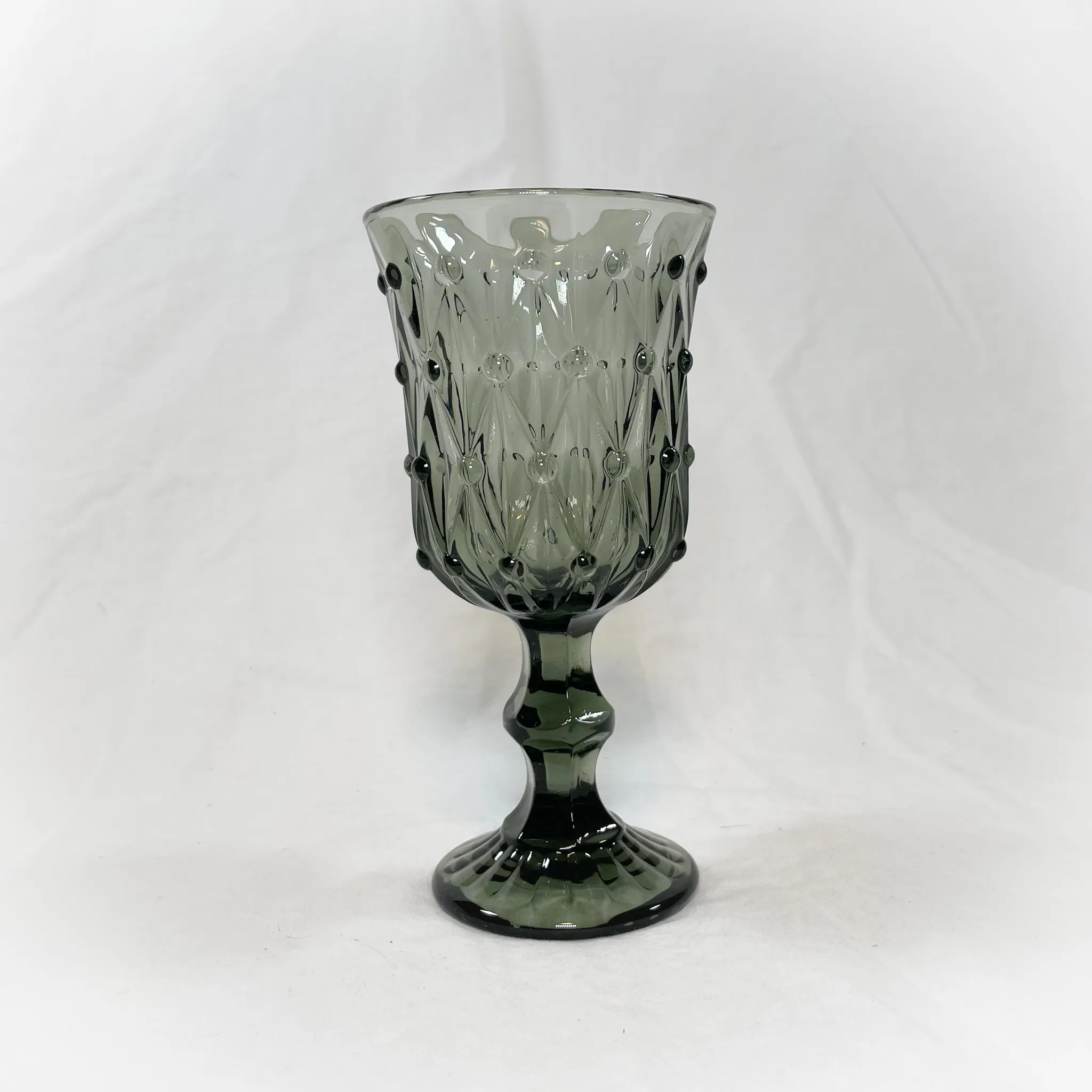 Smoky Black Knobby Goblets