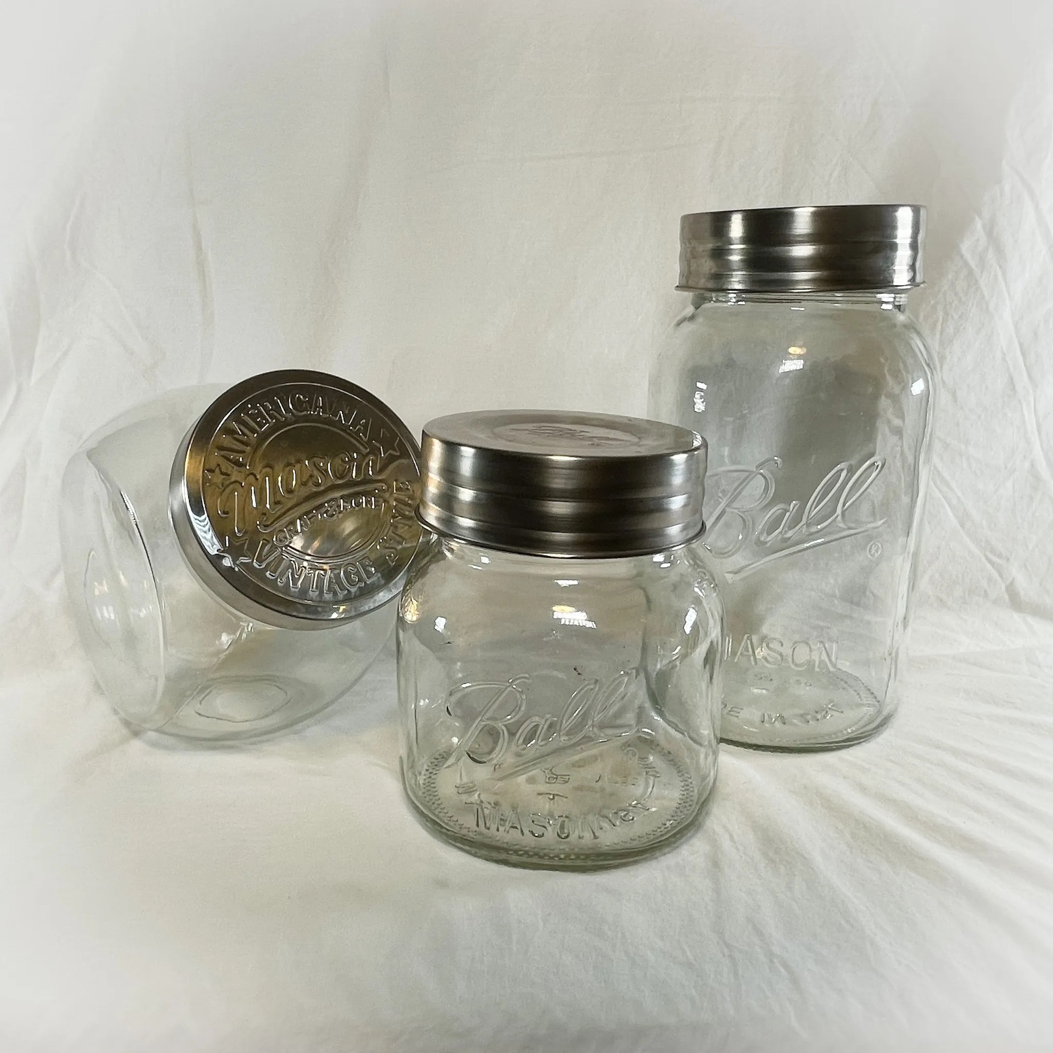 Silver Top Canisters, Mason