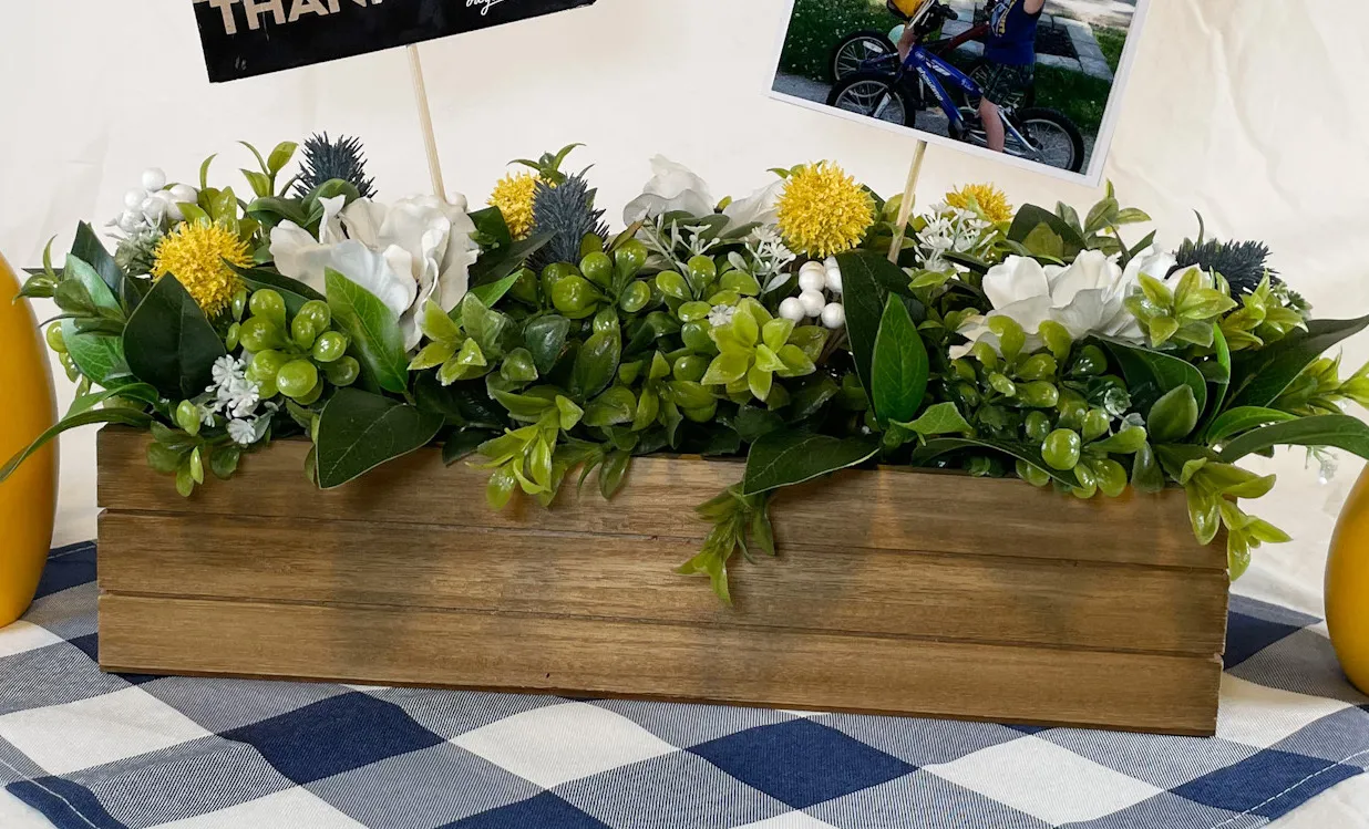 Blue and Gold Long Floral Boxes