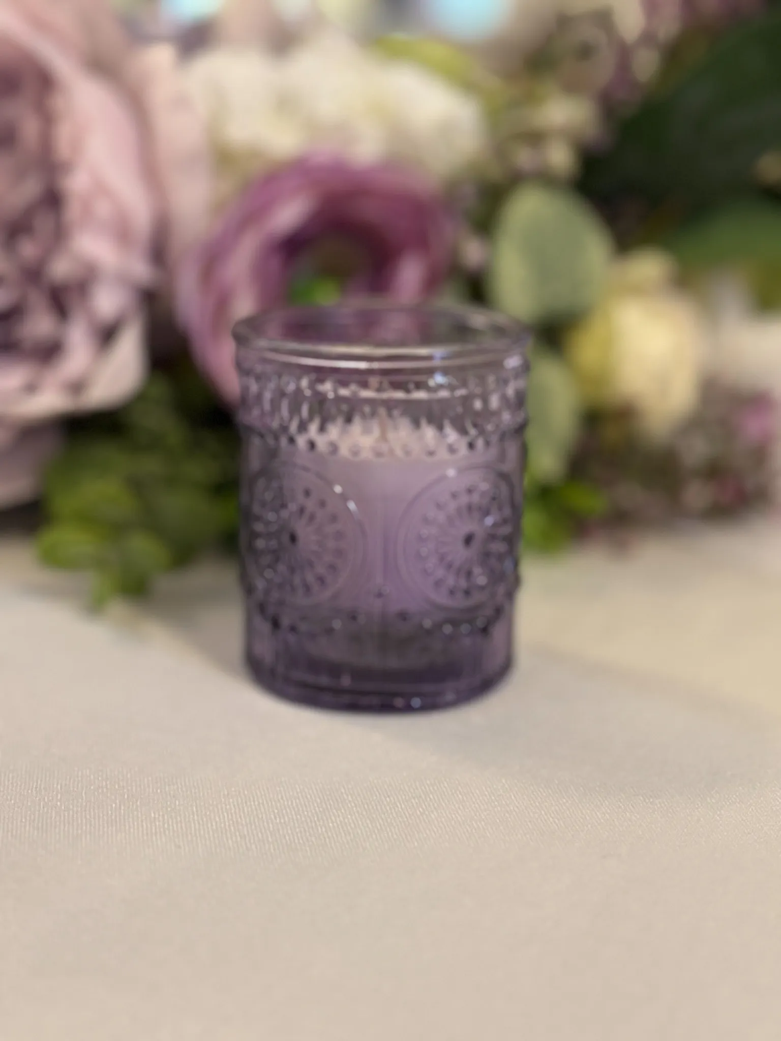 Purple Glass Votive Holder