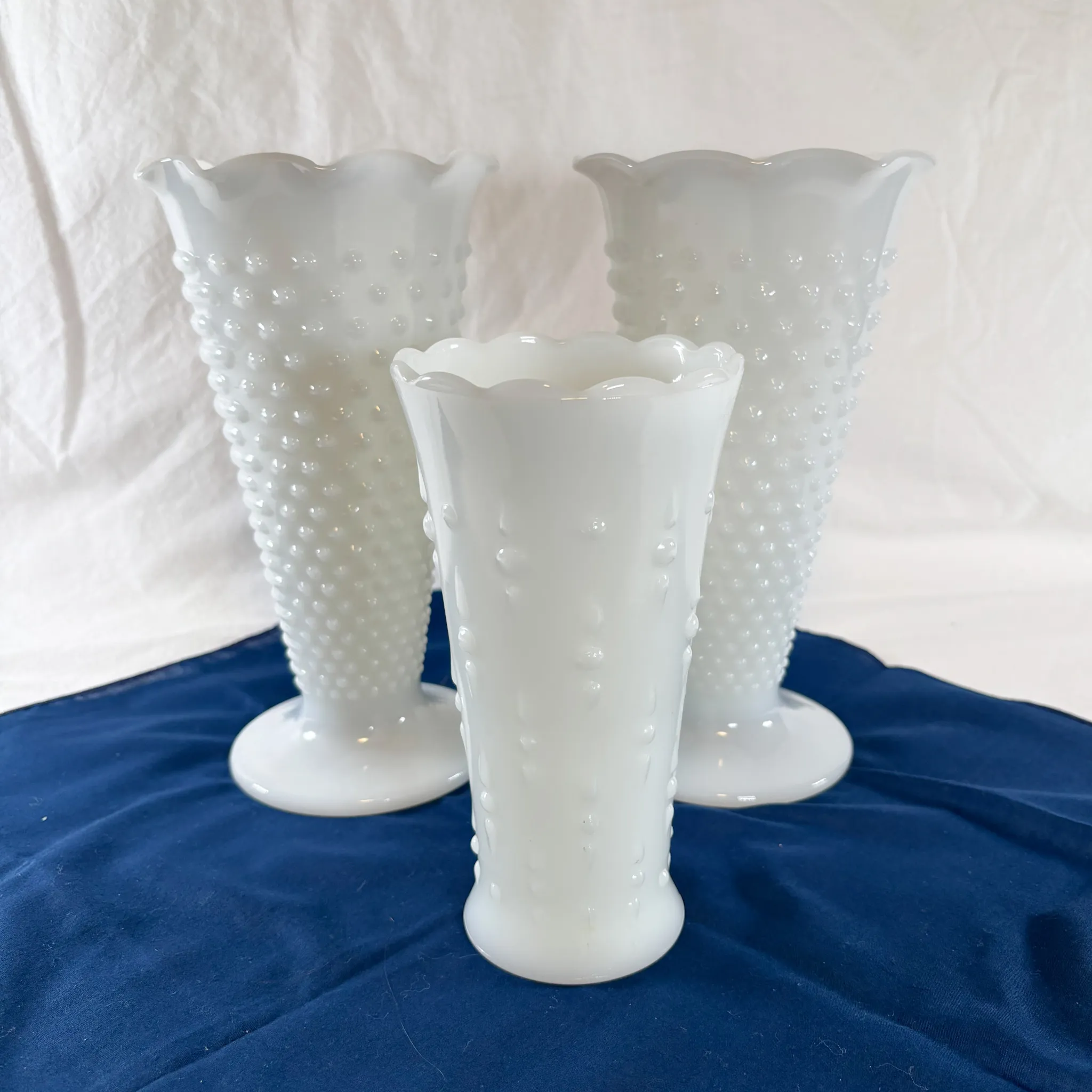 Milk Glass Vases, Assorted 