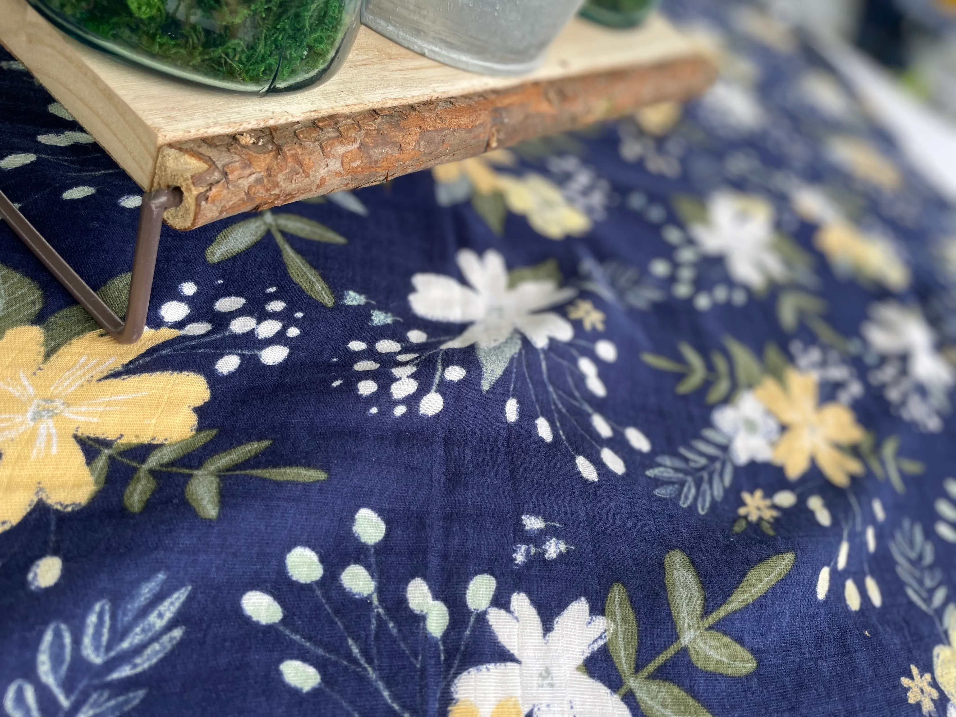 Blue & Yellow Floral Tablecloth