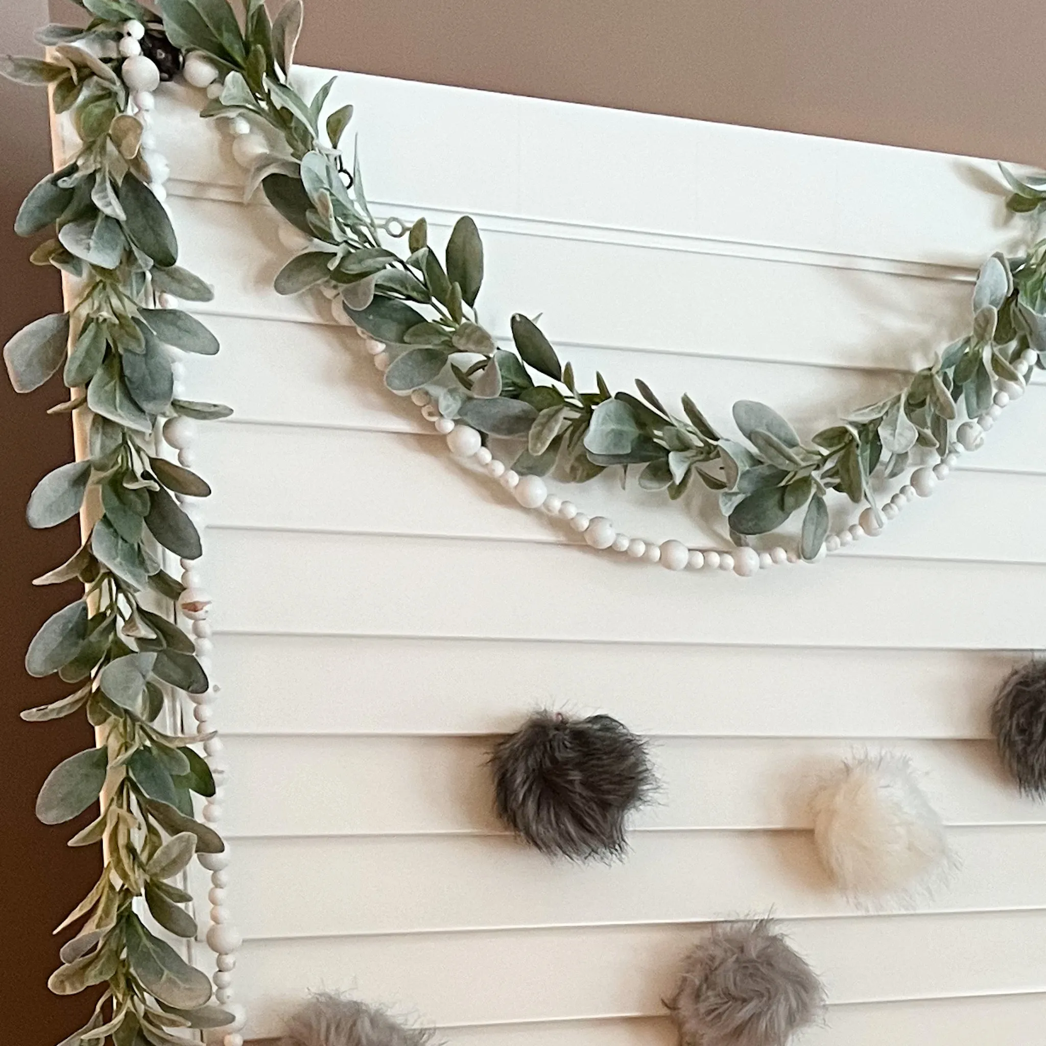 White Wood Bead Garland