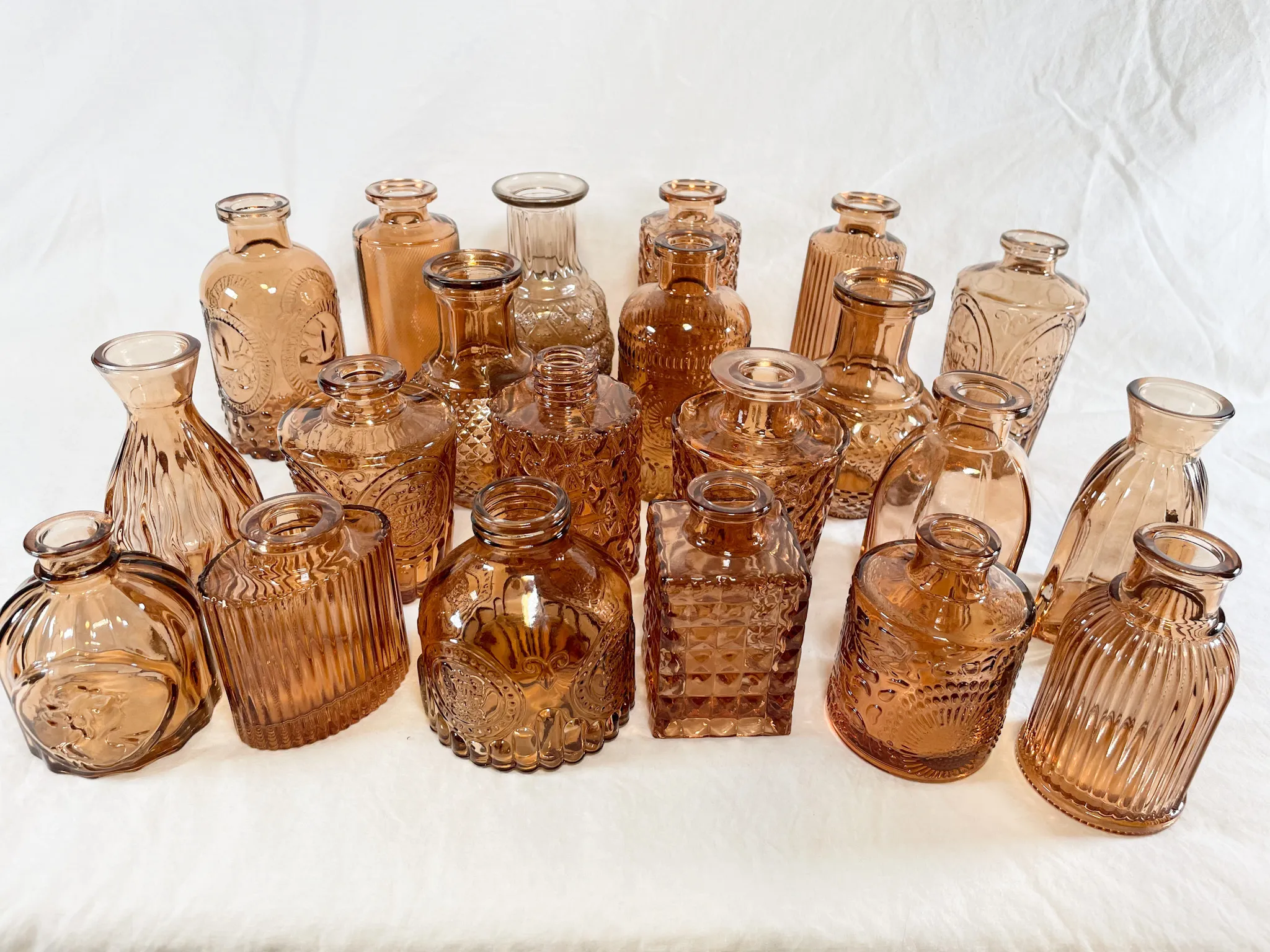 Assorted Amber Bud Vases