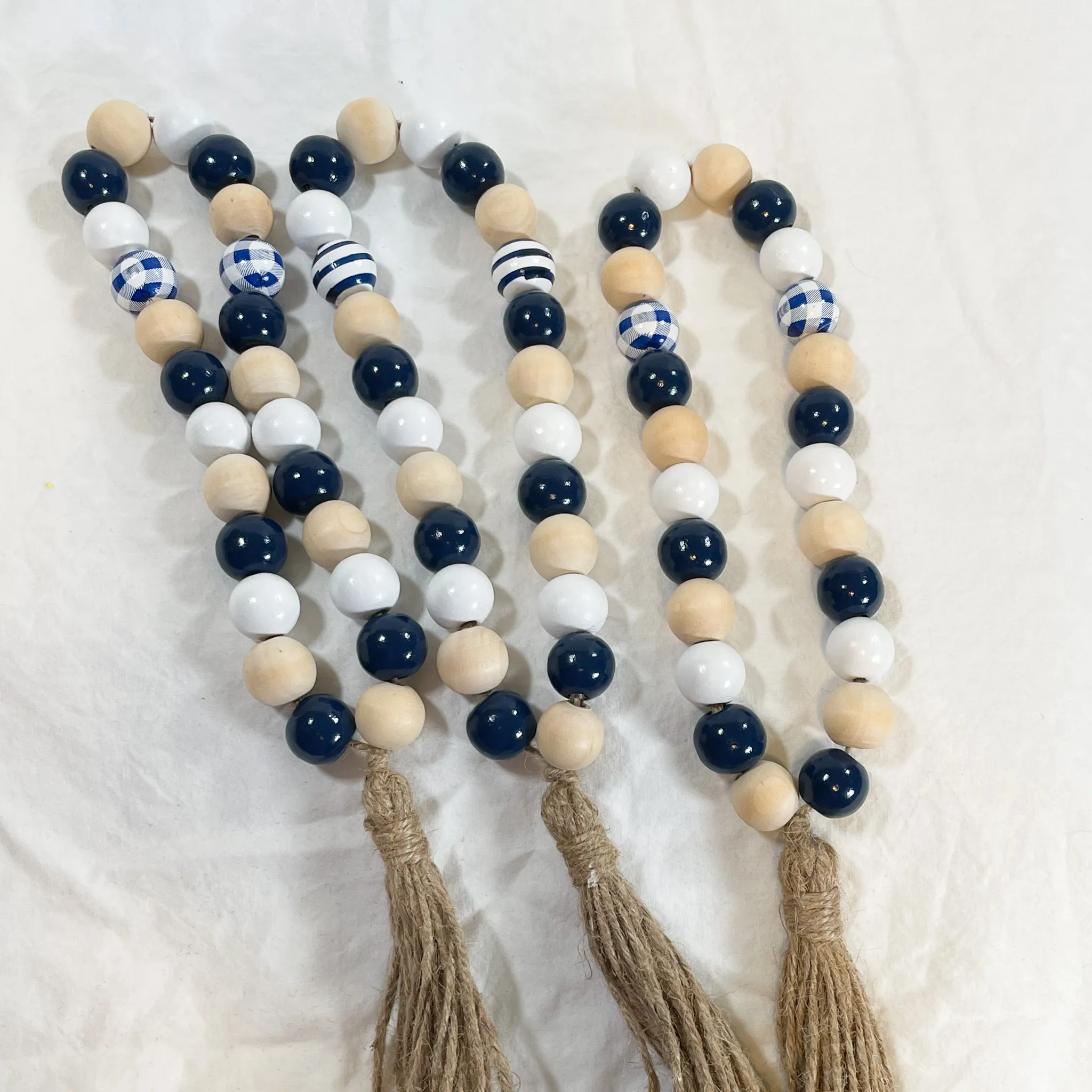 Beads and Tassels blue and white