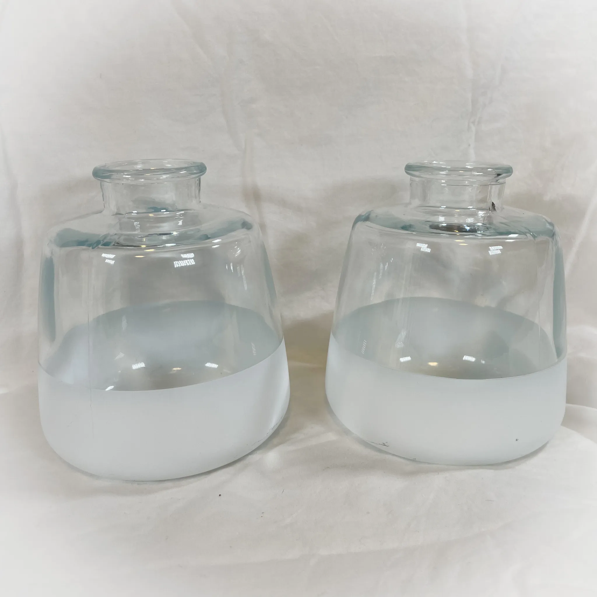 Frosted White Bud Vases