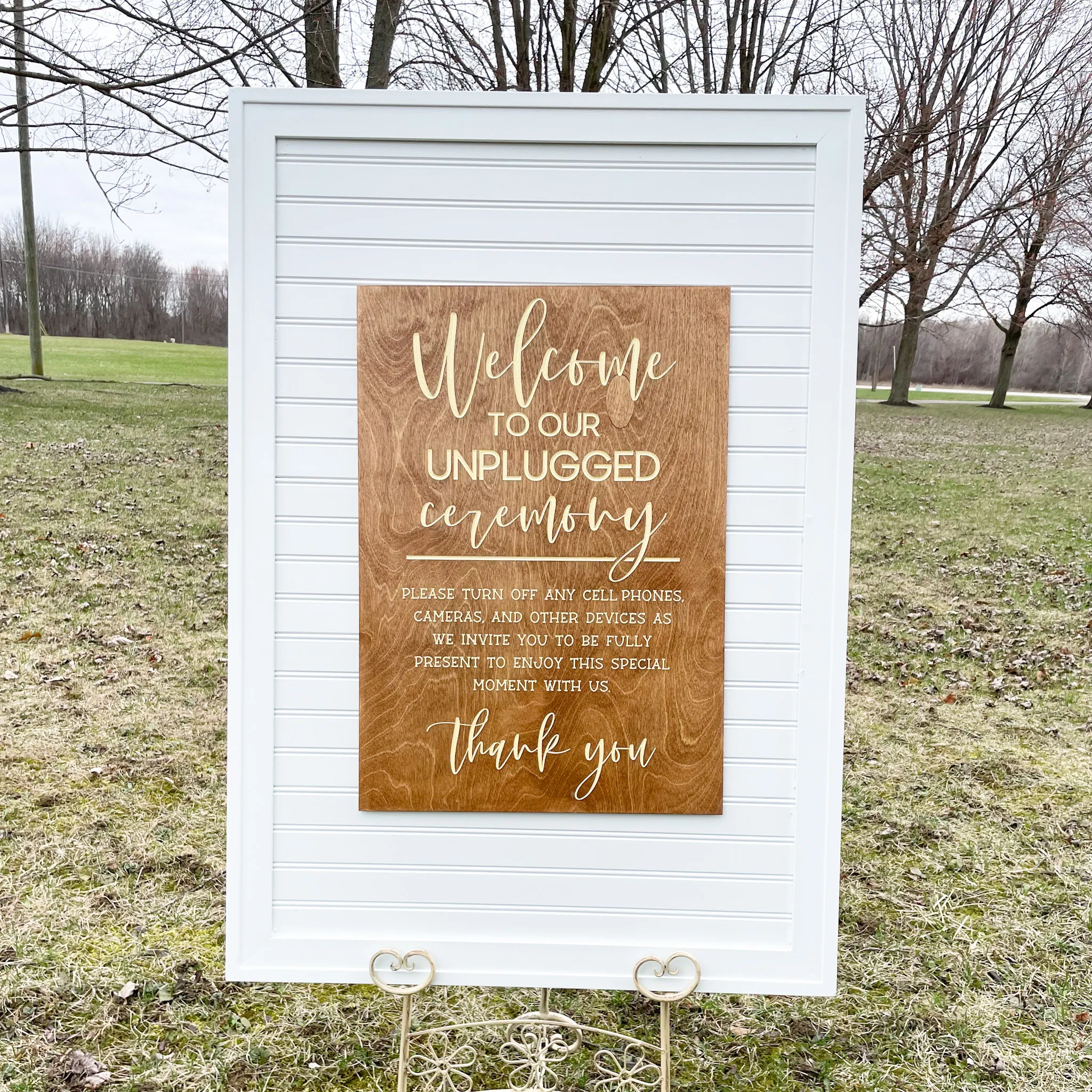 Large White Welcome Sign