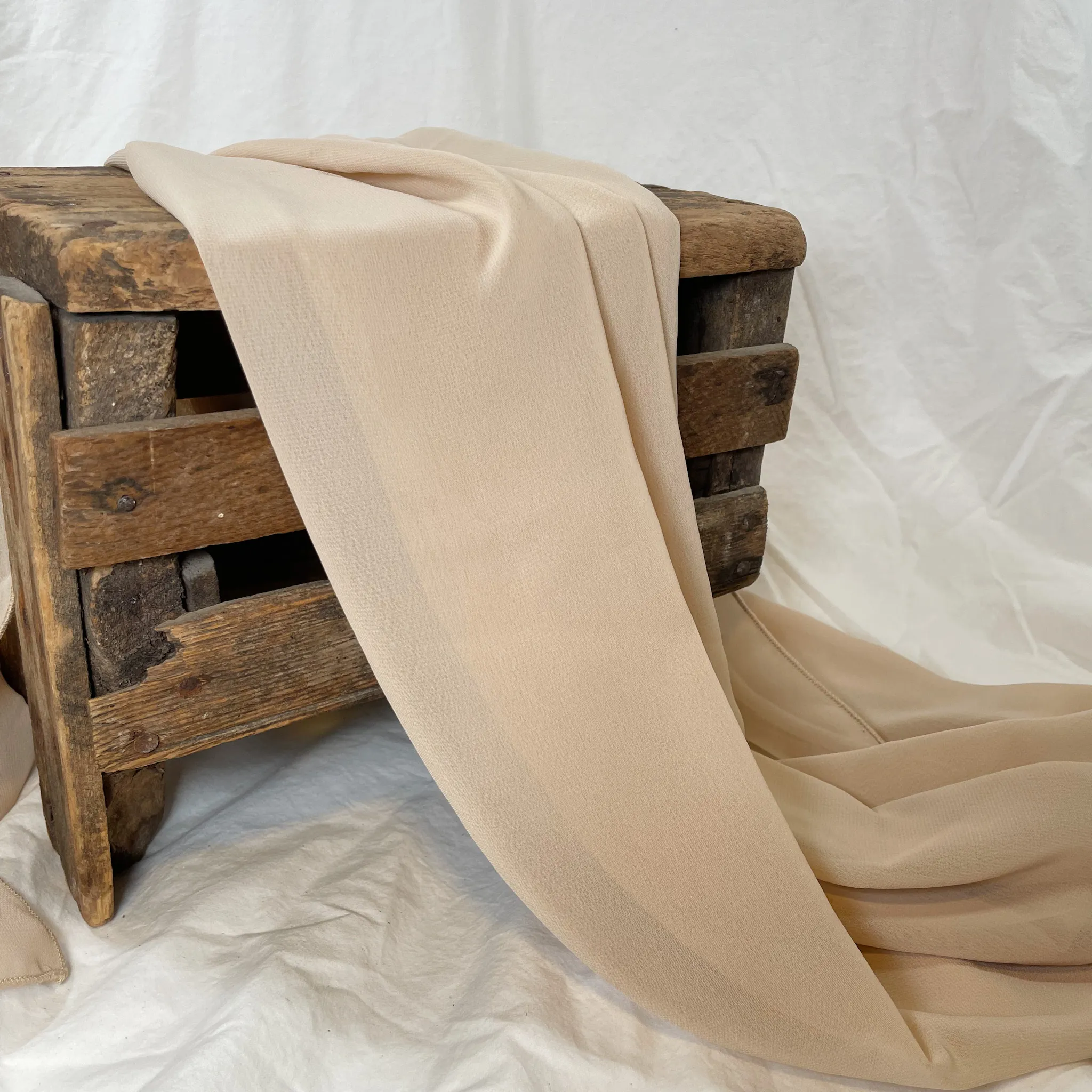 Taupe Chiffon Table Scarf