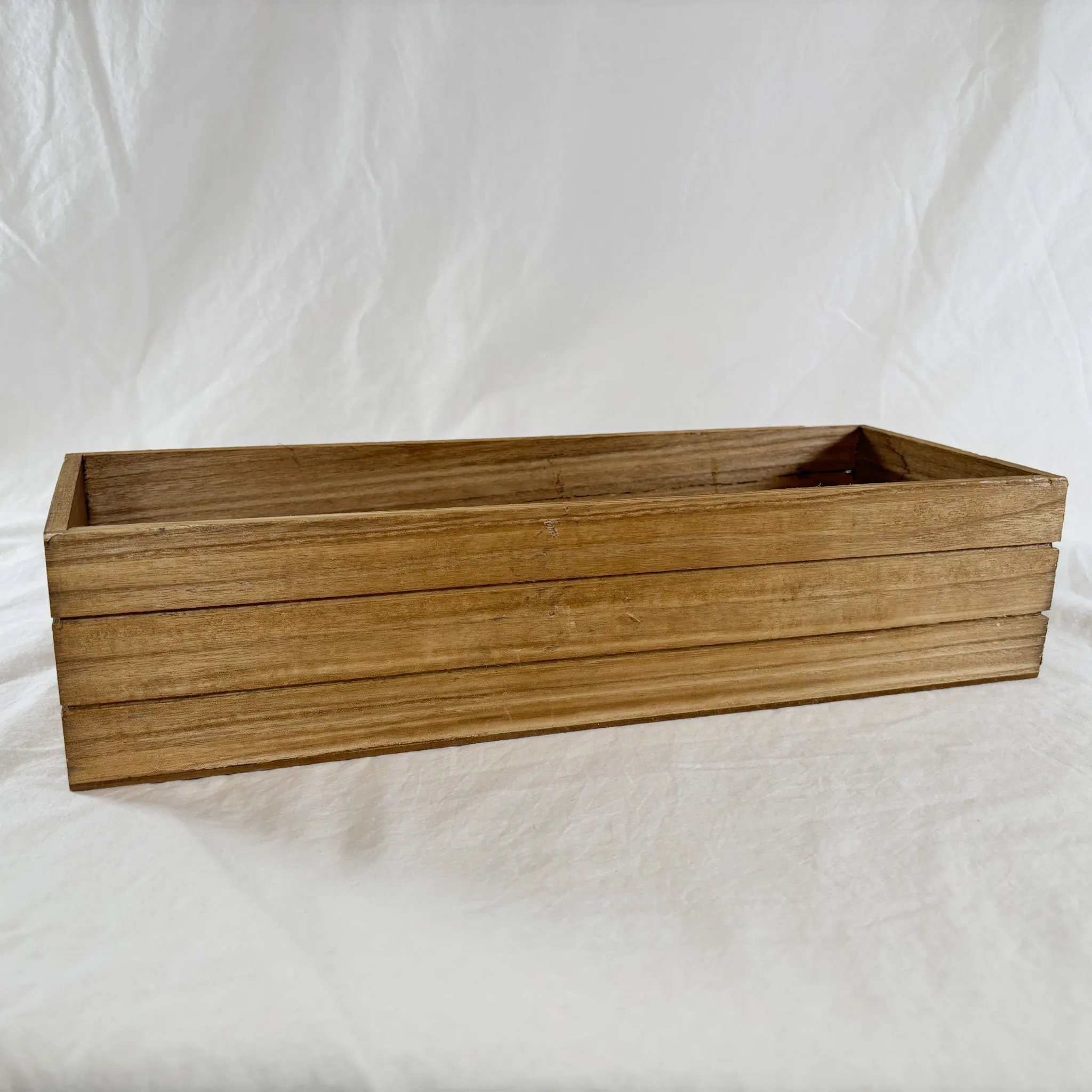 Wooden Floral Box w/Stripe Inlay 