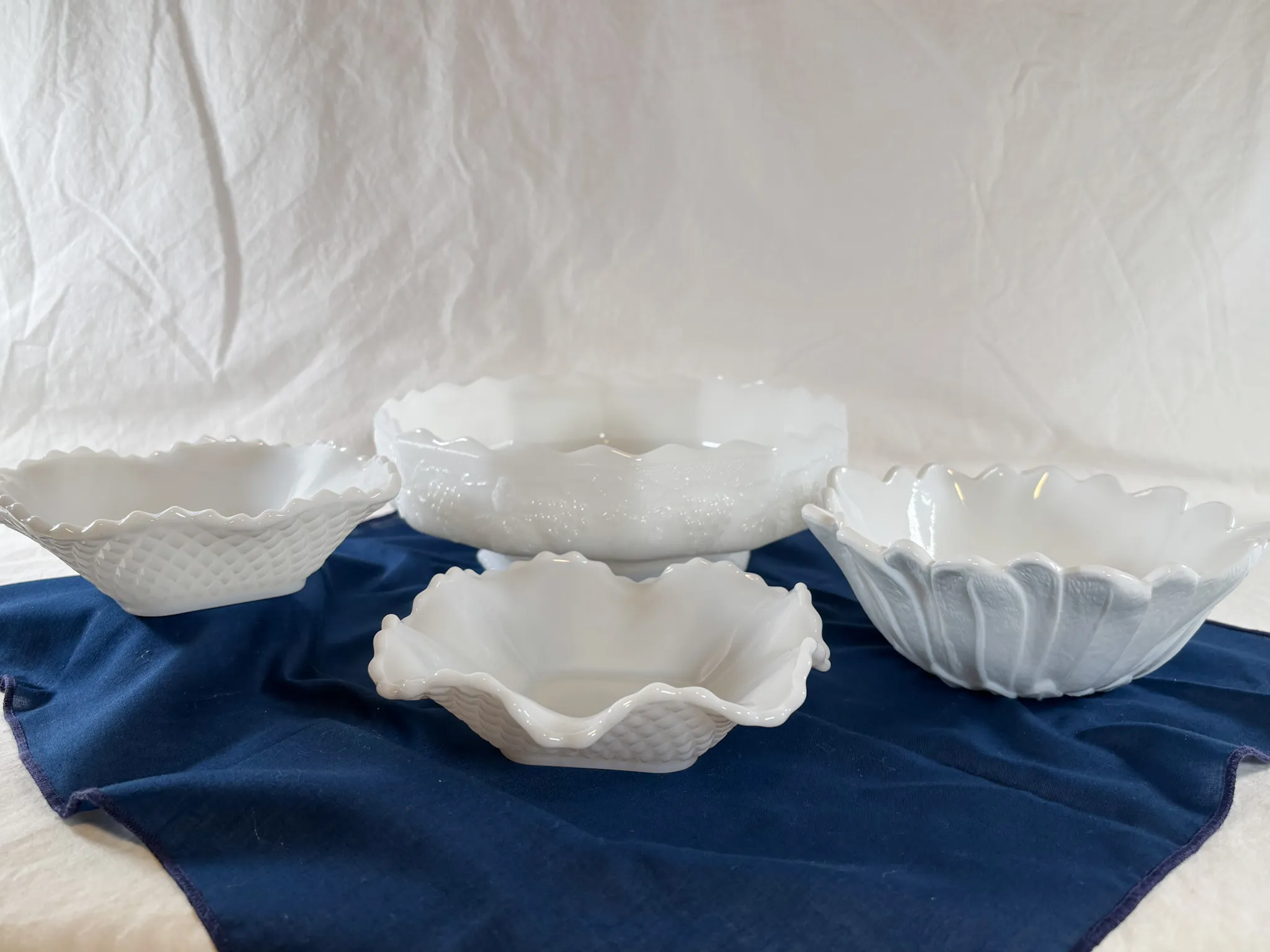 Milk Glass Bowls and Containers