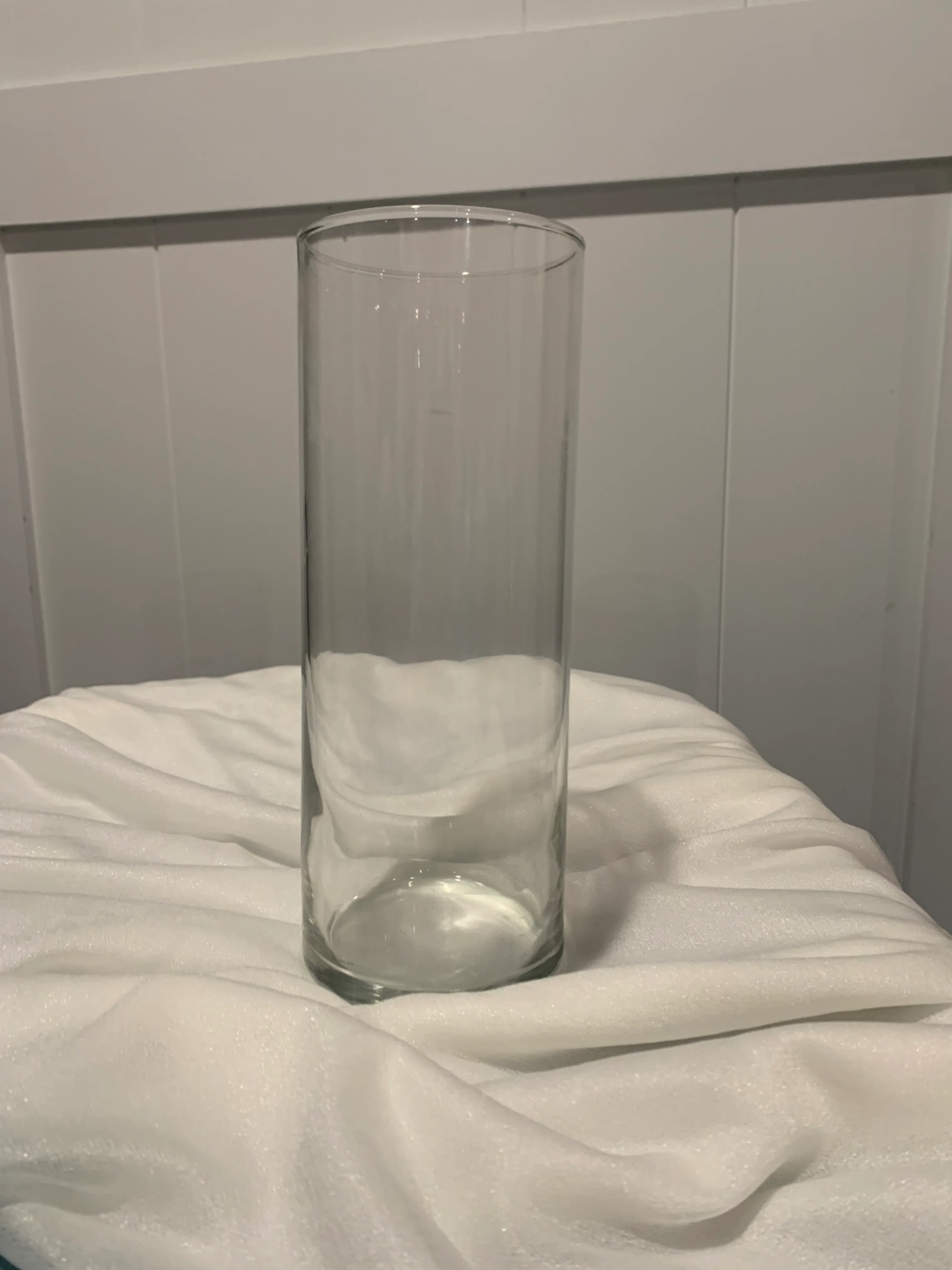 Glass Pillar Candle Holder/Vase 9"