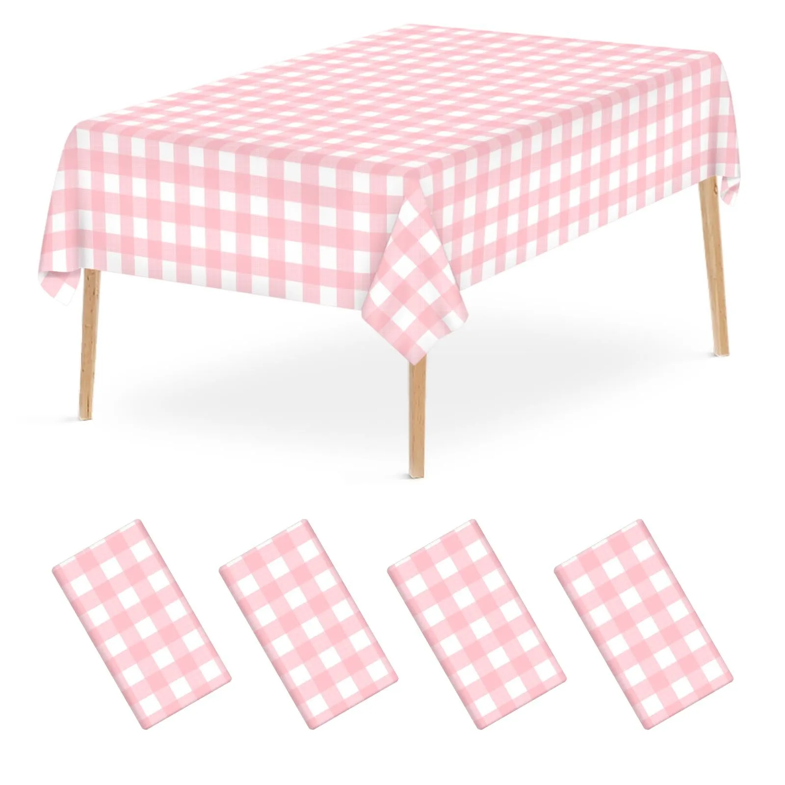 Pink and White Gingham Tablecloths