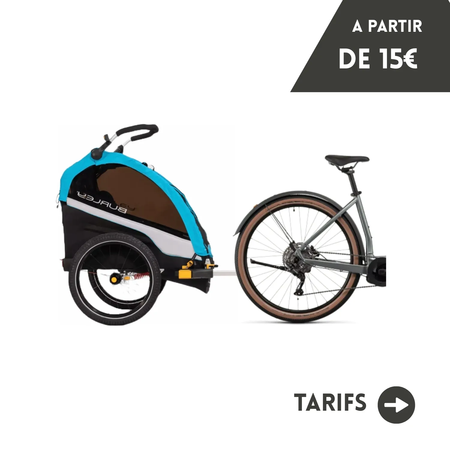 Remorque de vélo bébé Outback One ville et EVTT 1 place