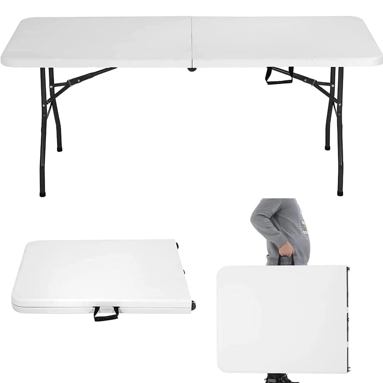 White 6ft folding table