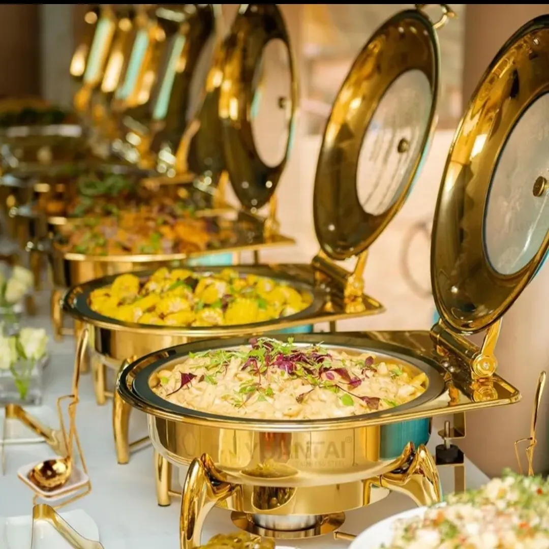 Round Gold Chaffing Dish 