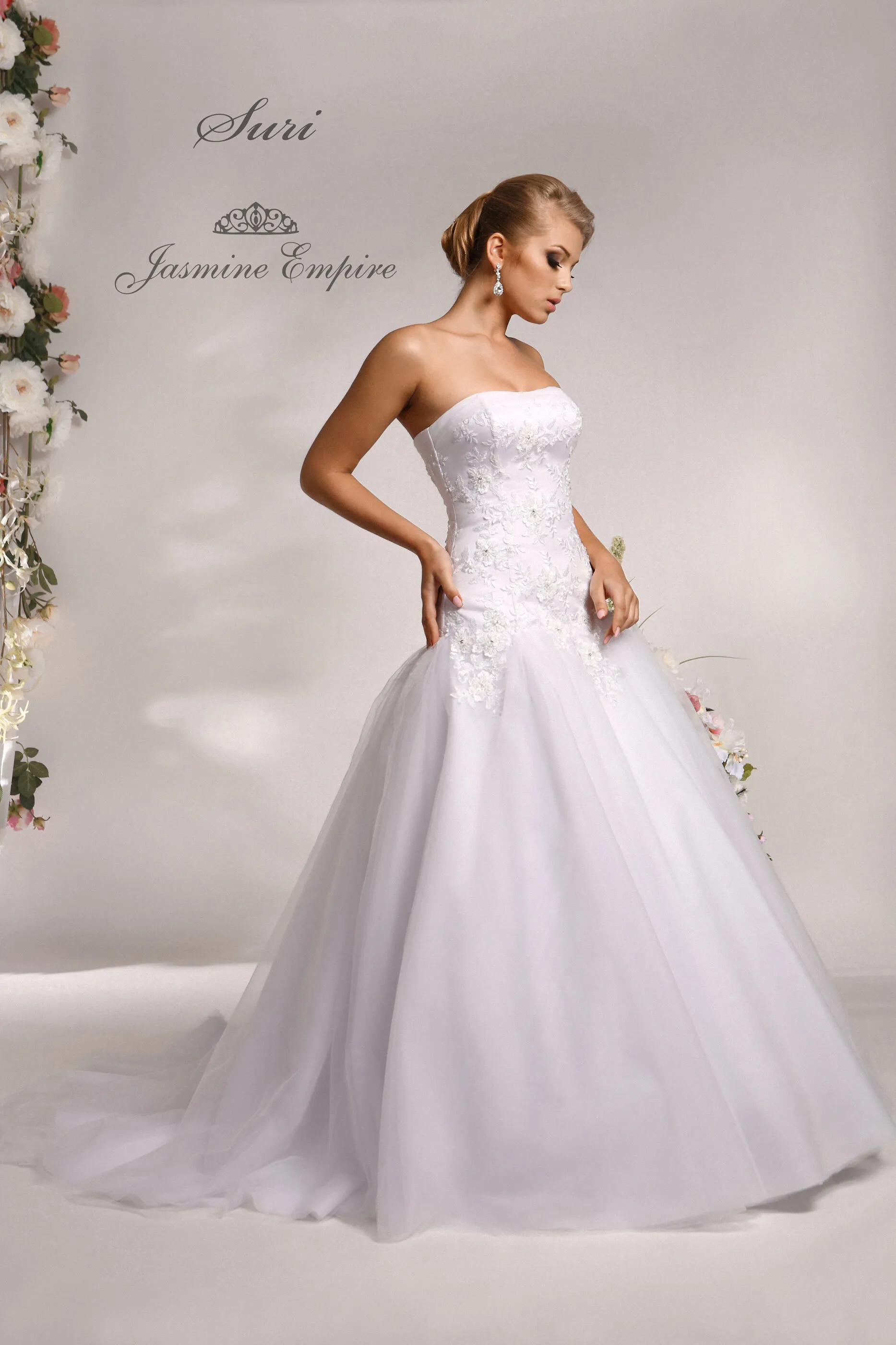 JASMINE HAUTUE COUTURE Embellished Empire Wedding Dress