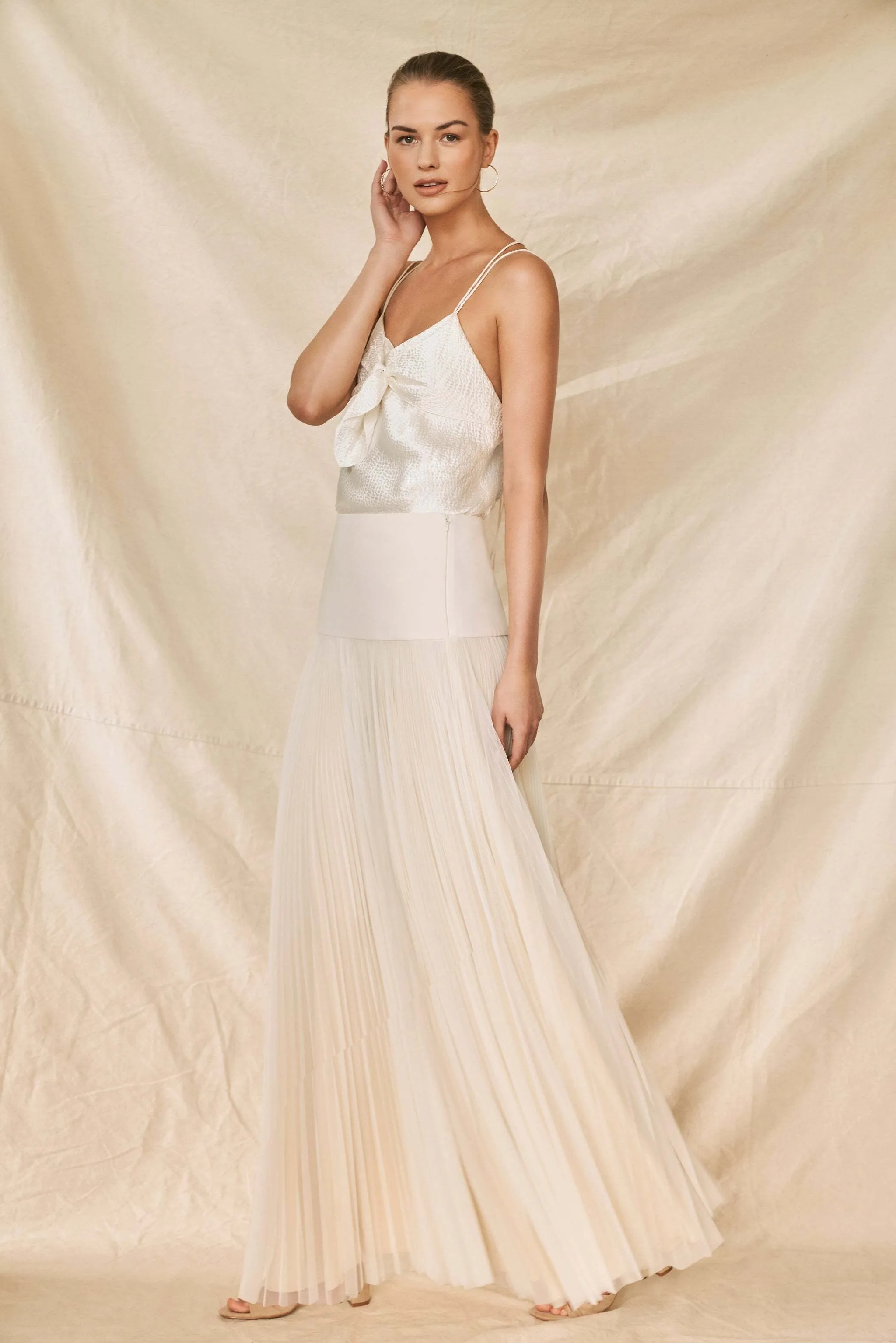 Silk Pleated Bridal Skirt