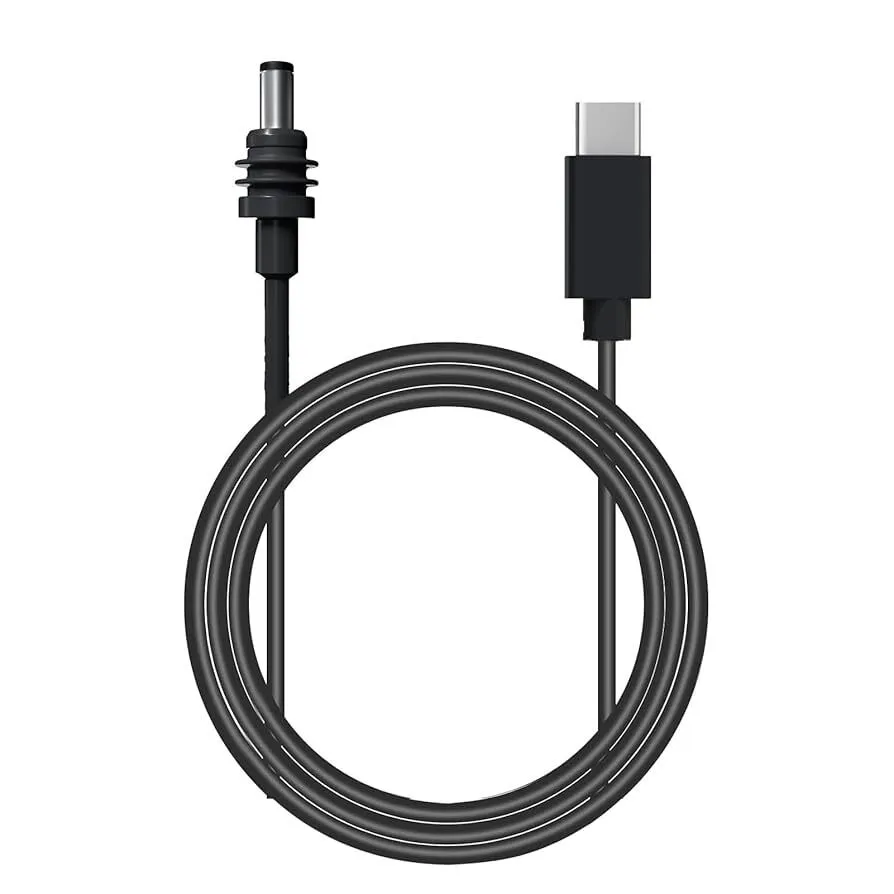 Power cable USB-C to 2.1mm PD cable 2m Black locking