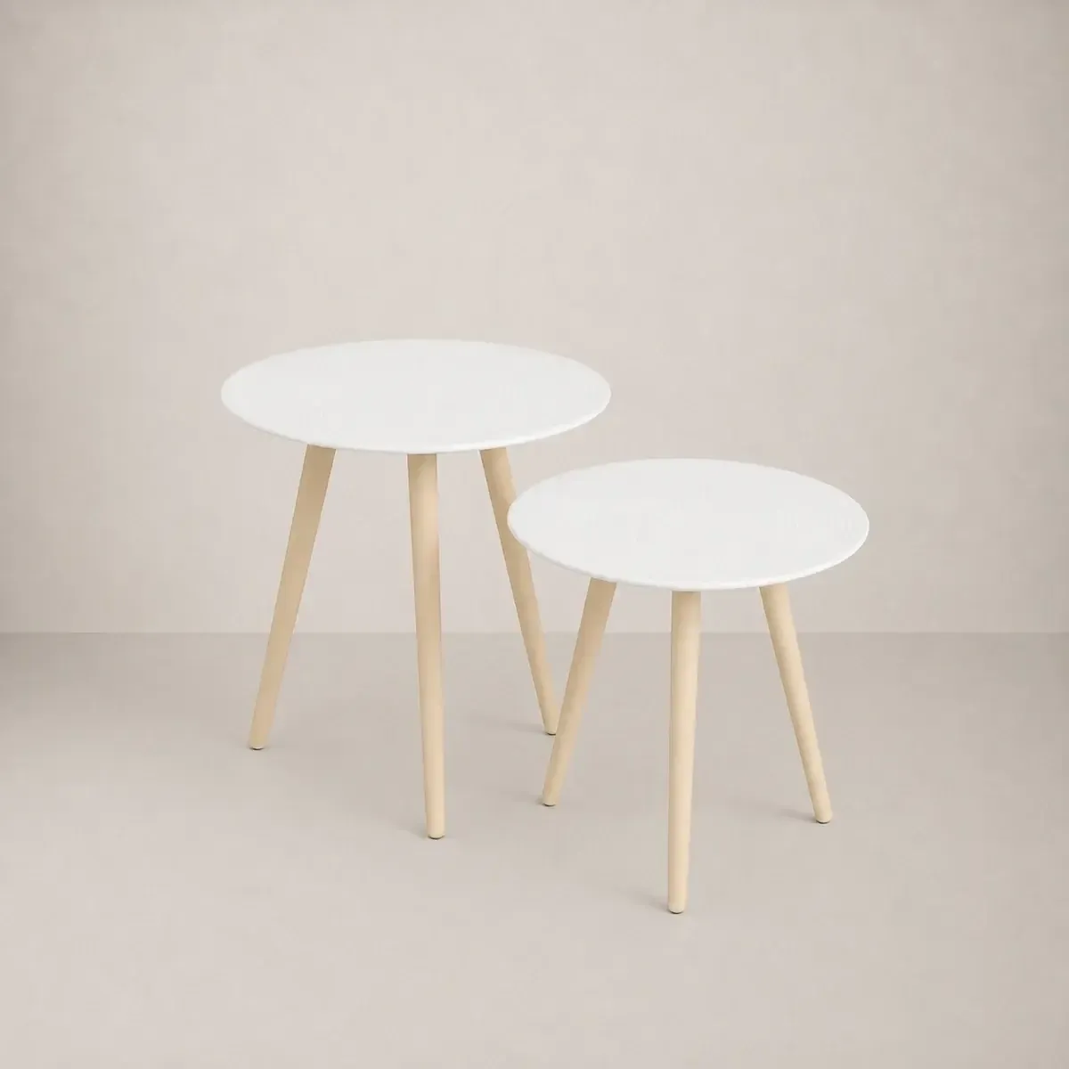 White Nested Coffee Tables - Set of 2
